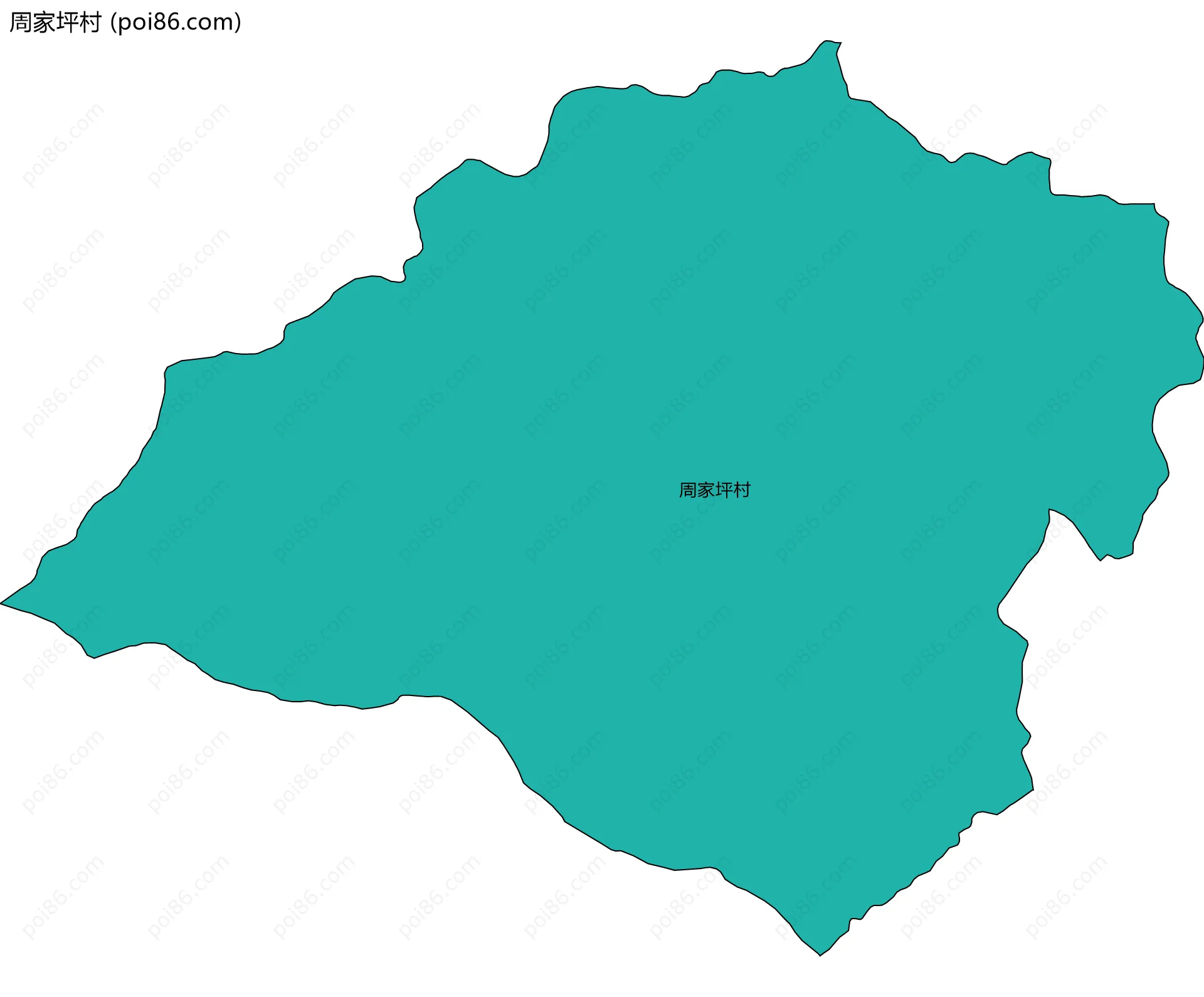 周家坪村边界地图