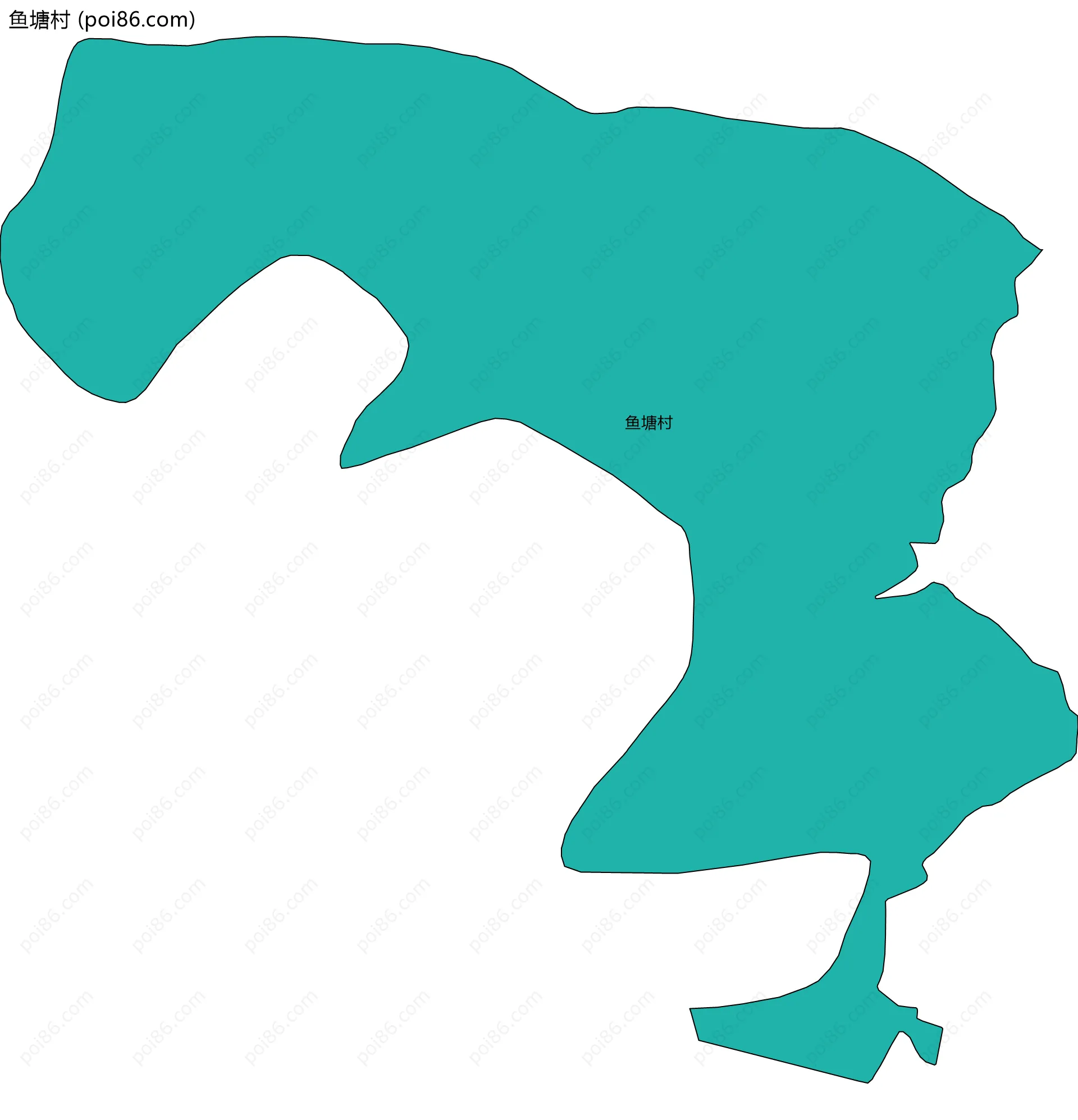 鱼塘村边界地图