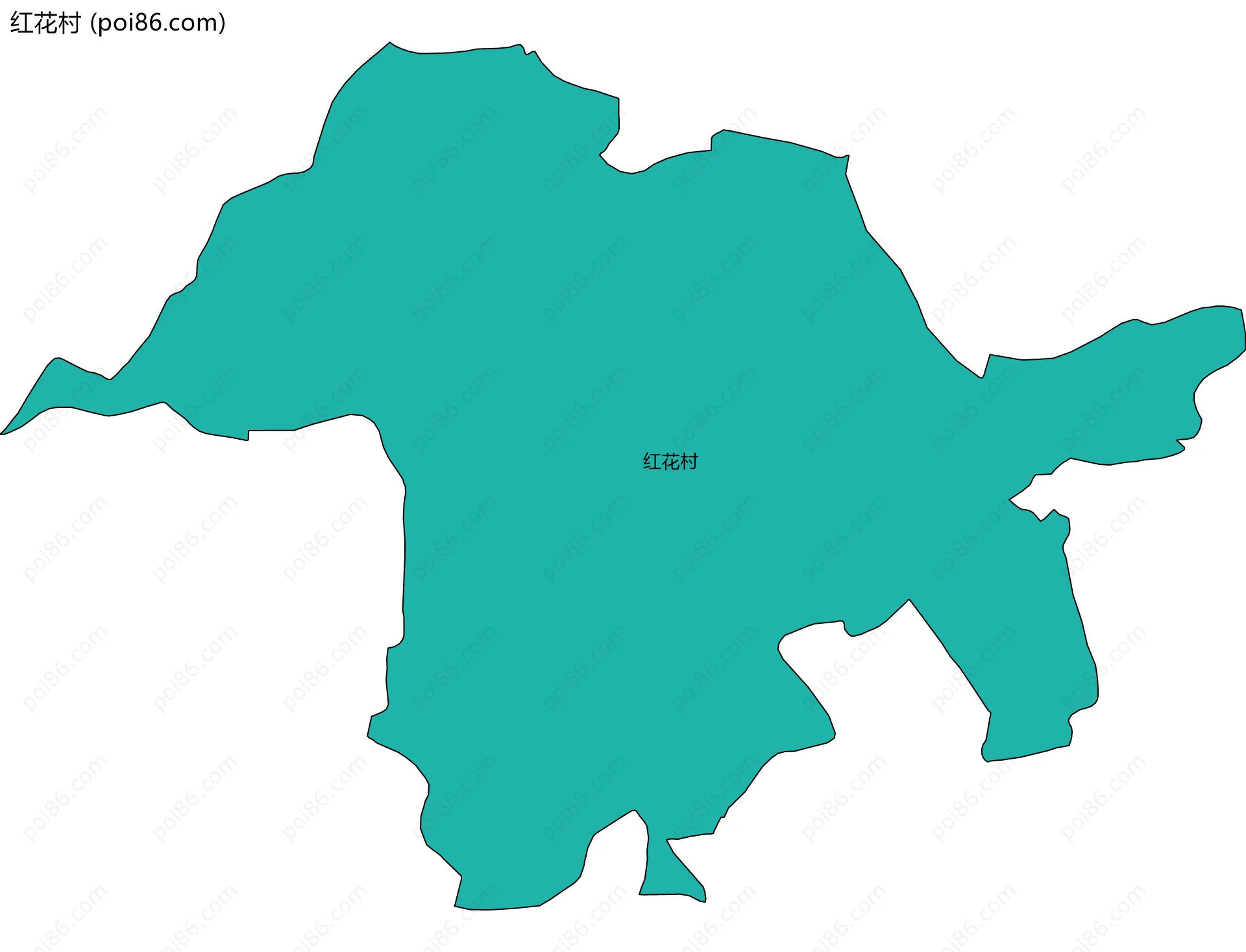 红花村边界地图