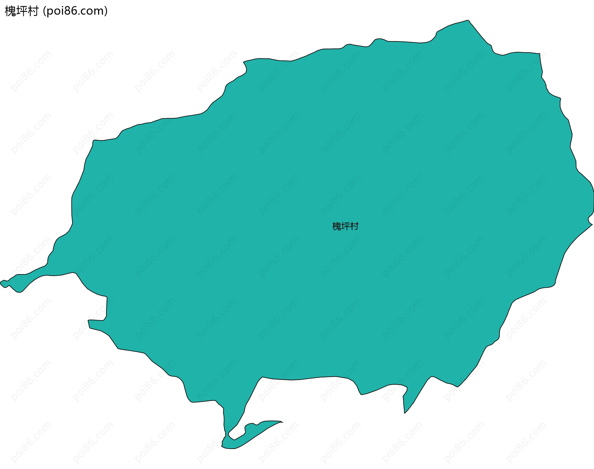 槐坪村边界地图