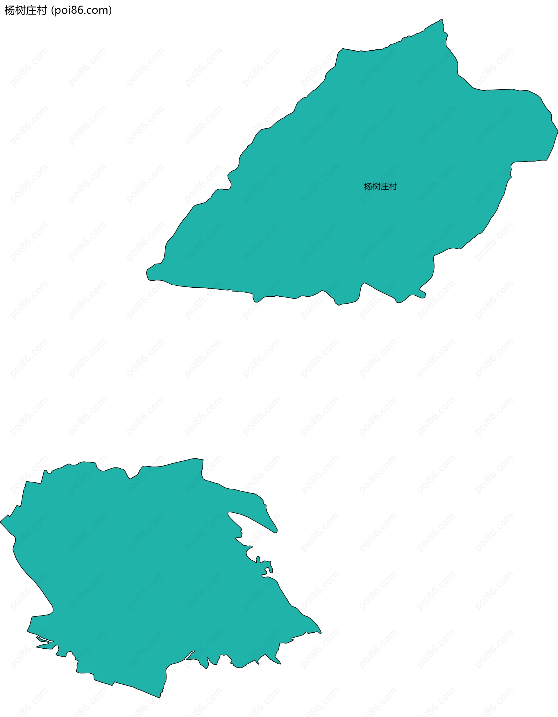 杨树庄村边界地图