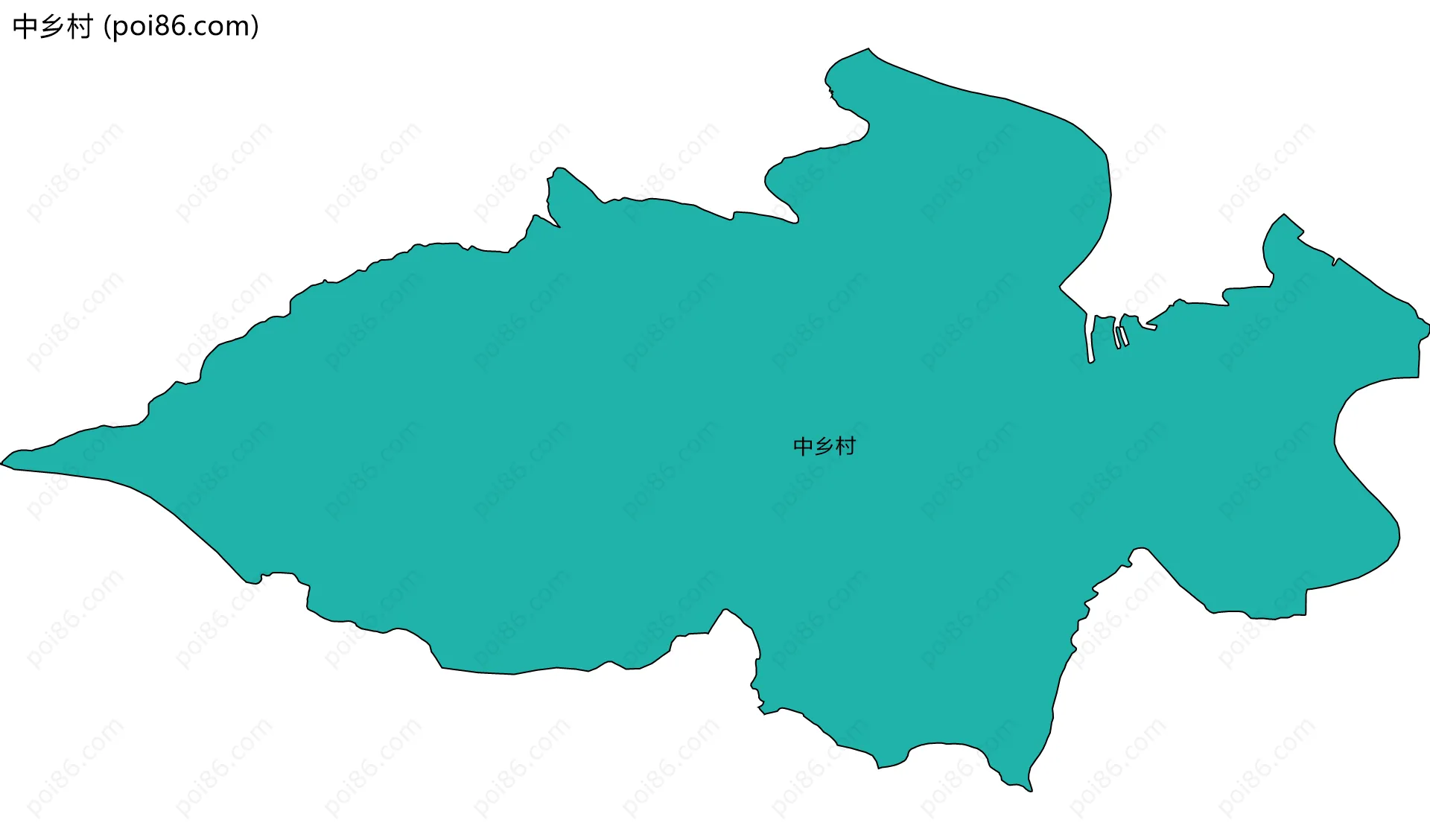 中乡村边界地图