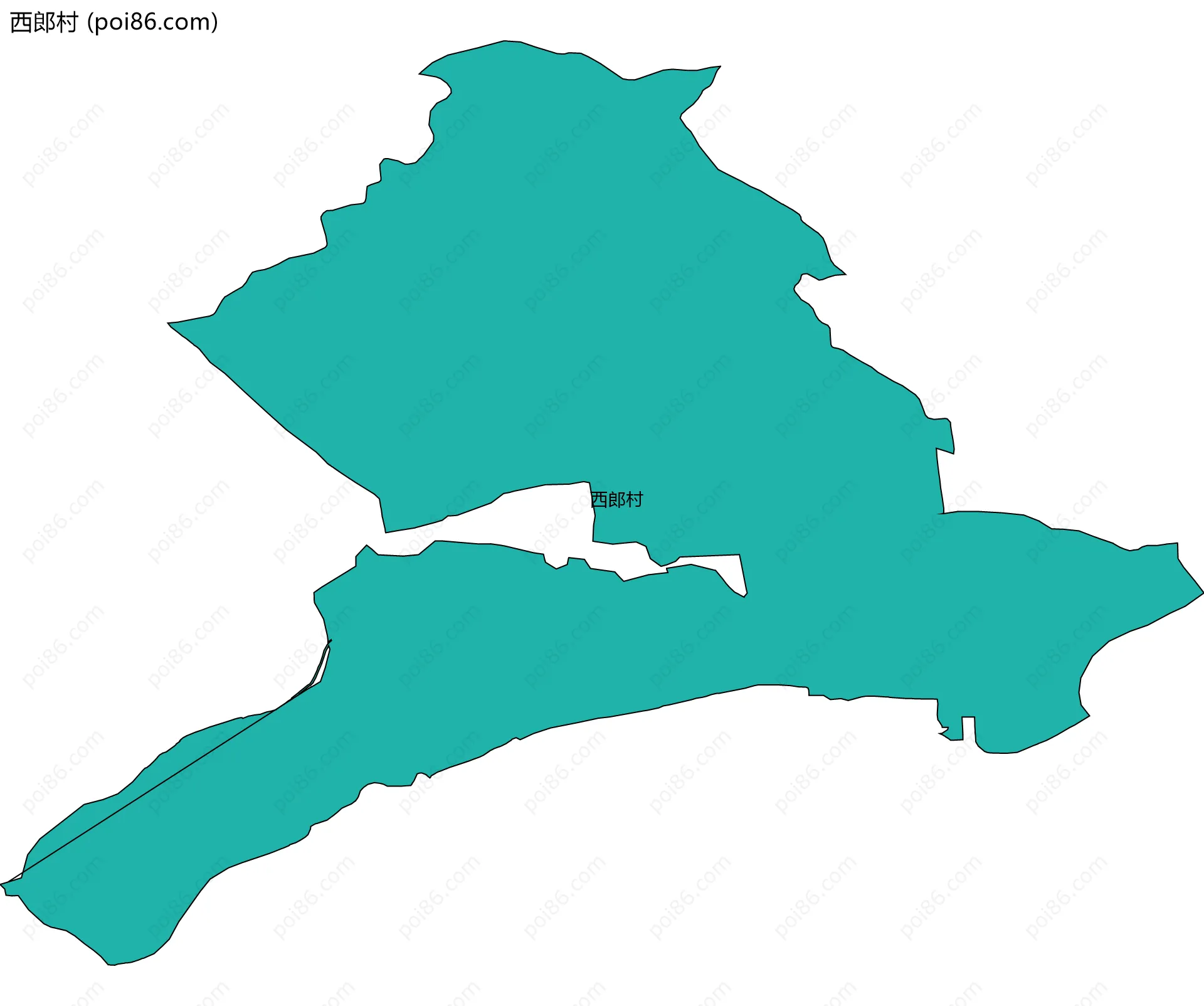 西郎村边界地图