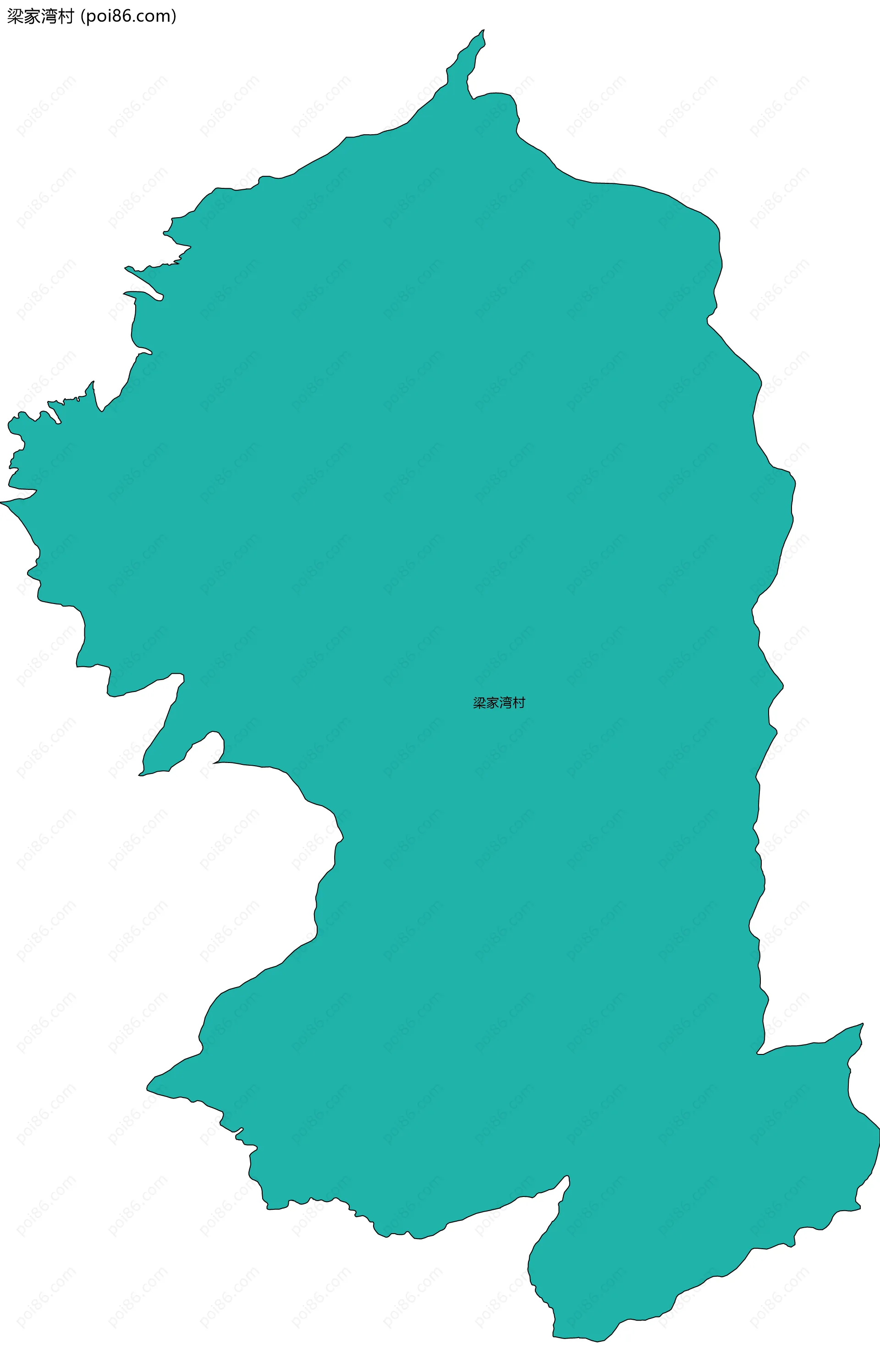 梁家湾村边界地图