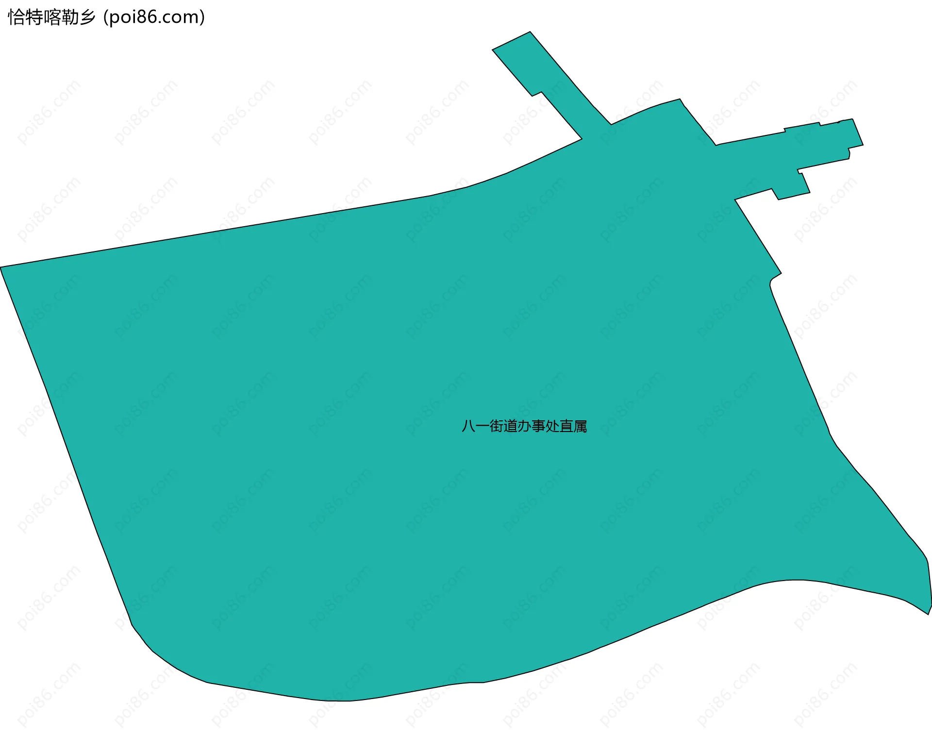 恰特喀勒乡边界地图(五级行政区划)