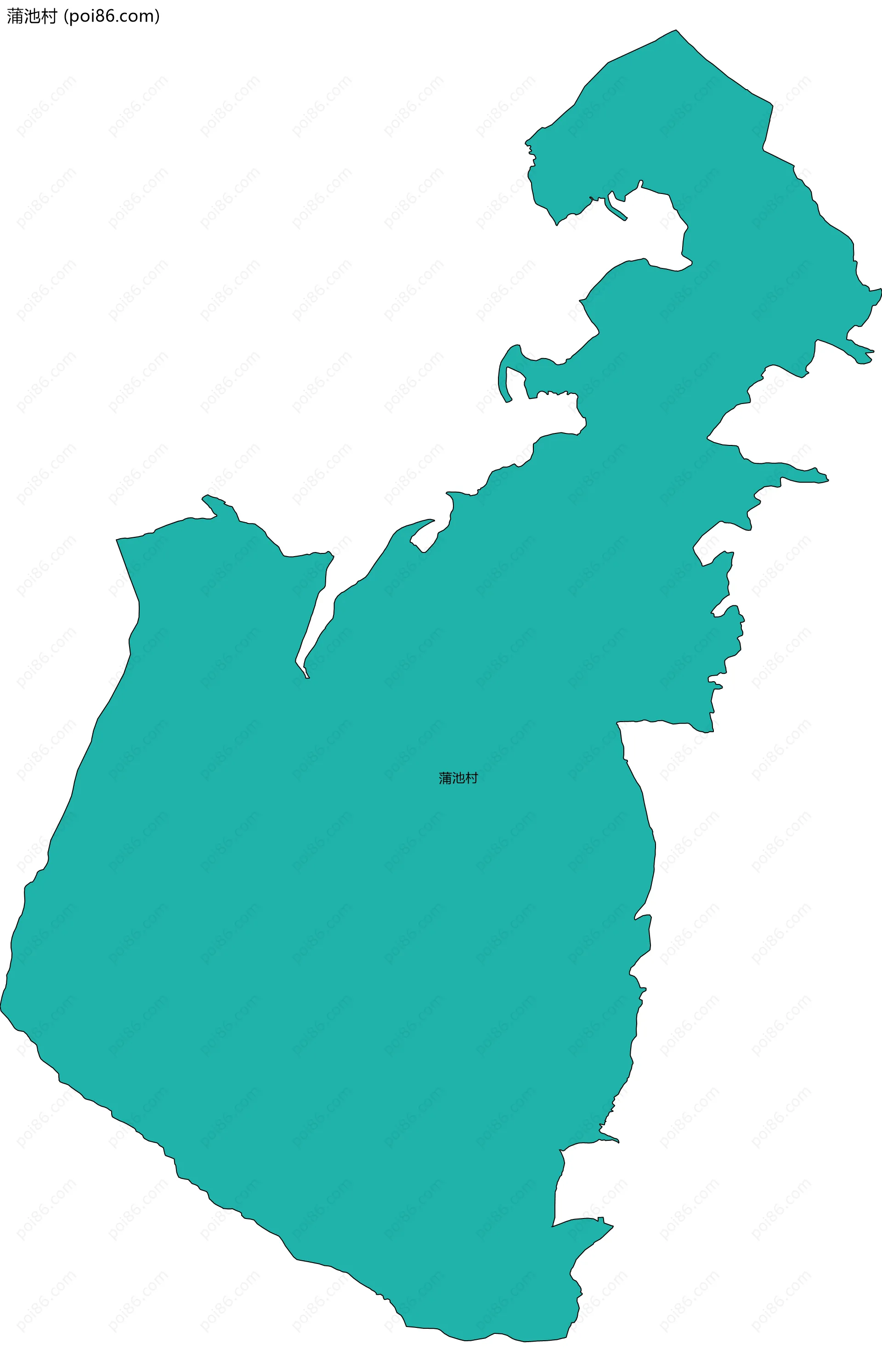 蒲池村边界地图