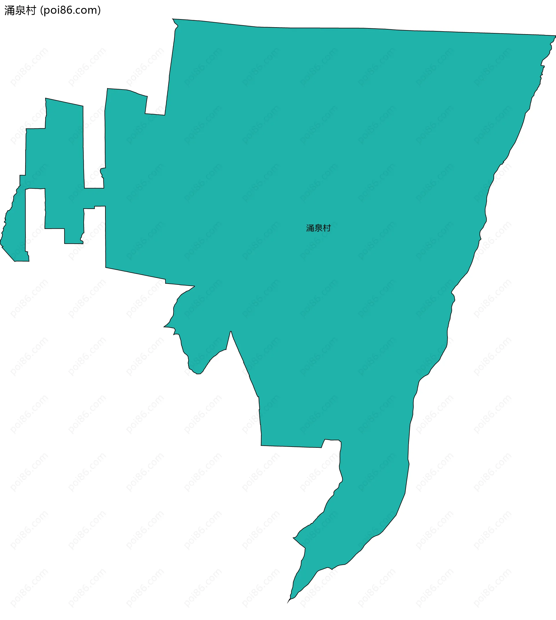 涌泉村边界地图