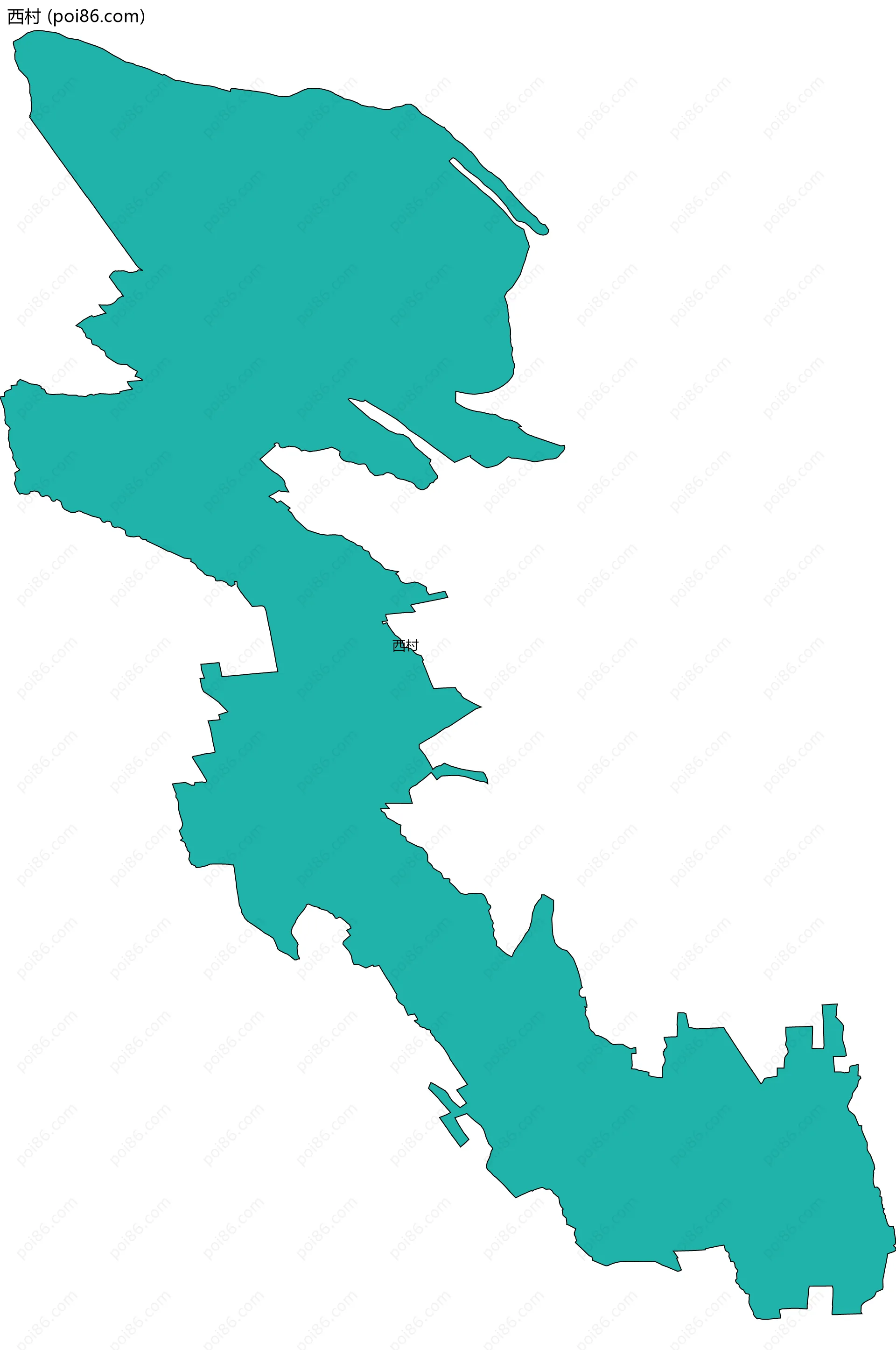 西村边界地图