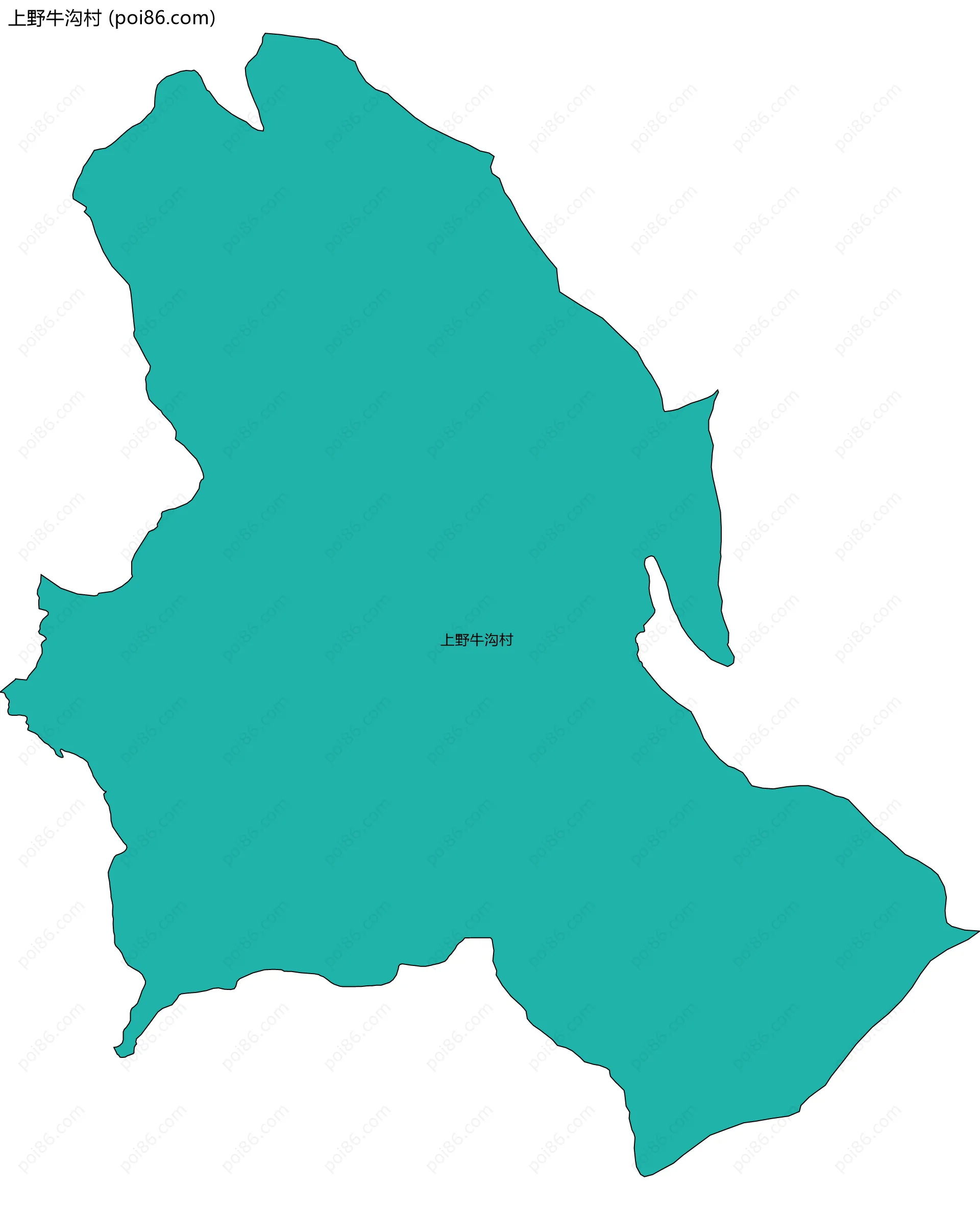 上野牛沟村边界地图