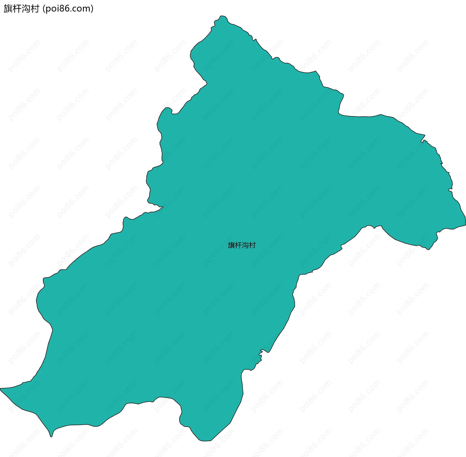 旗杆沟村边界地图
