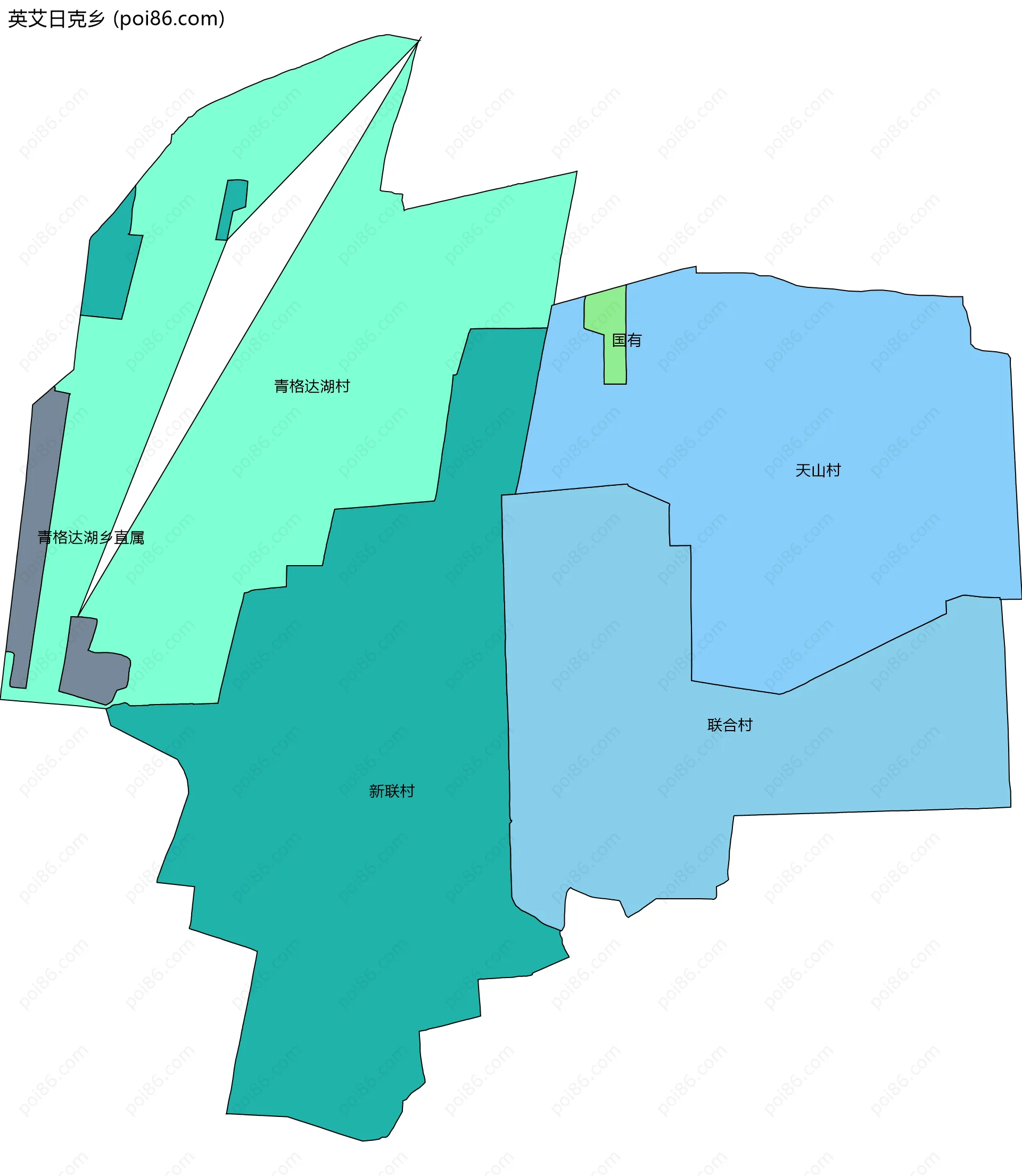 英艾日克乡边界地图(五级行政区划)