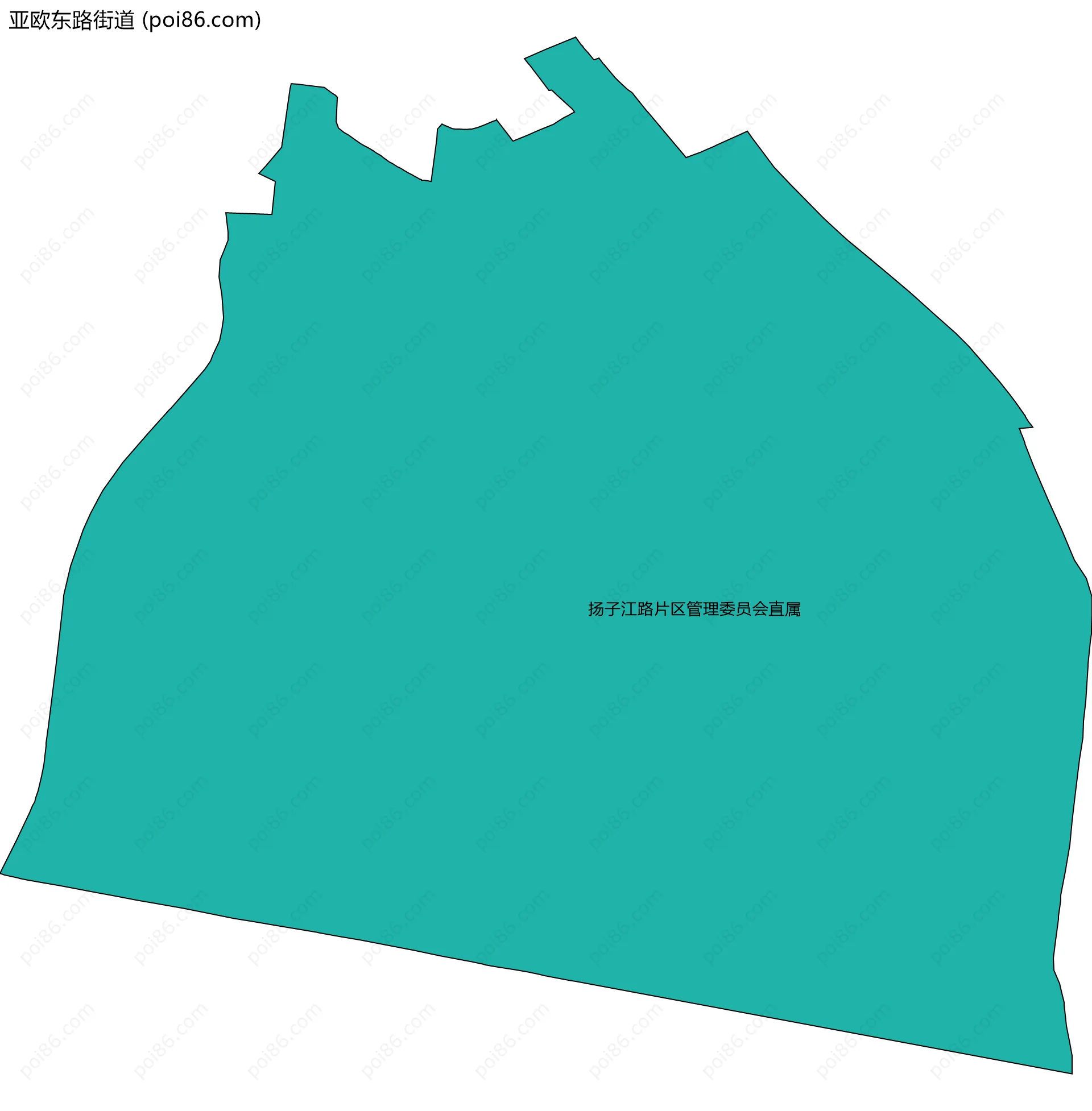 亚欧东路街道边界地图(五级行政区划)