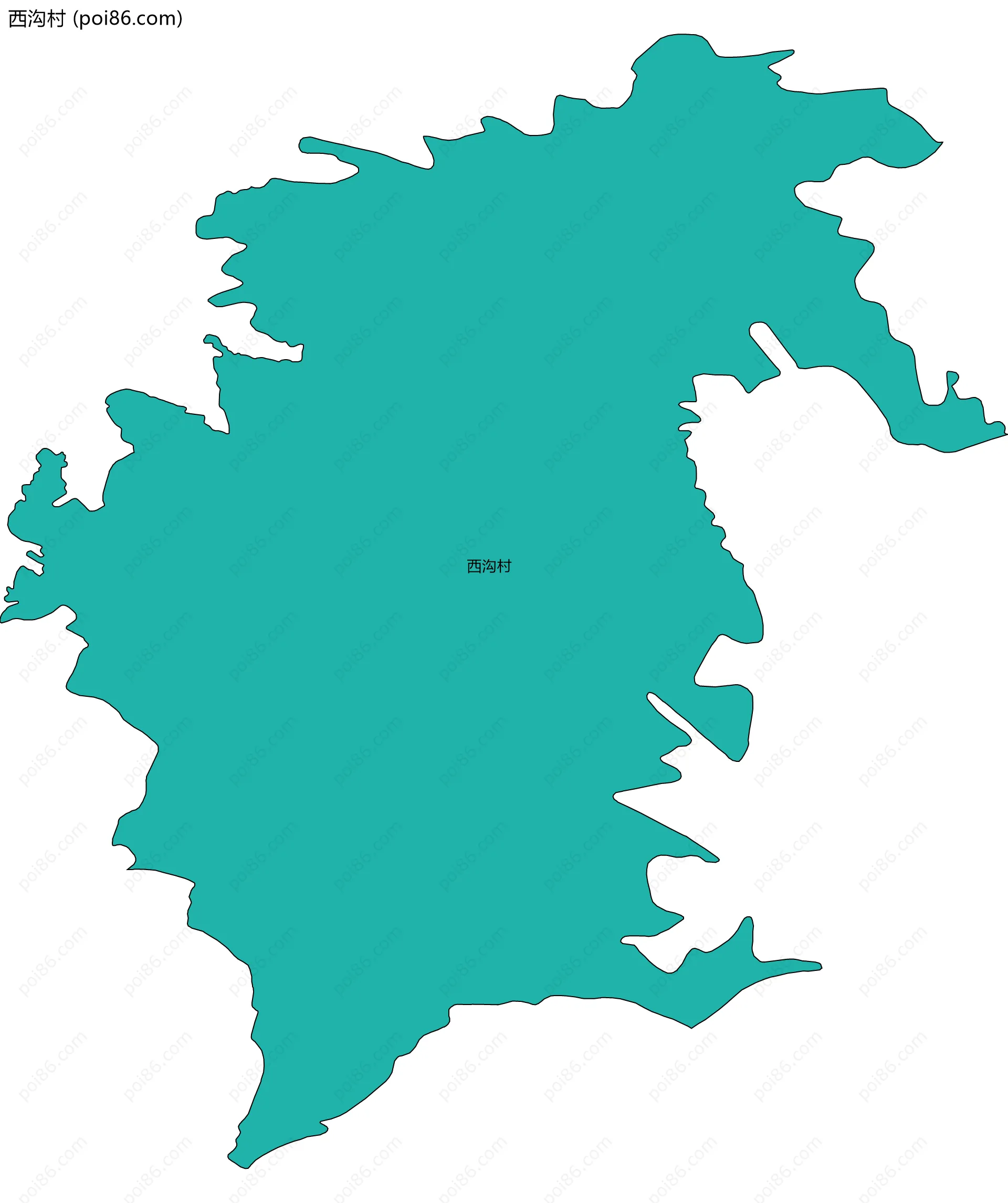 西沟村边界地图