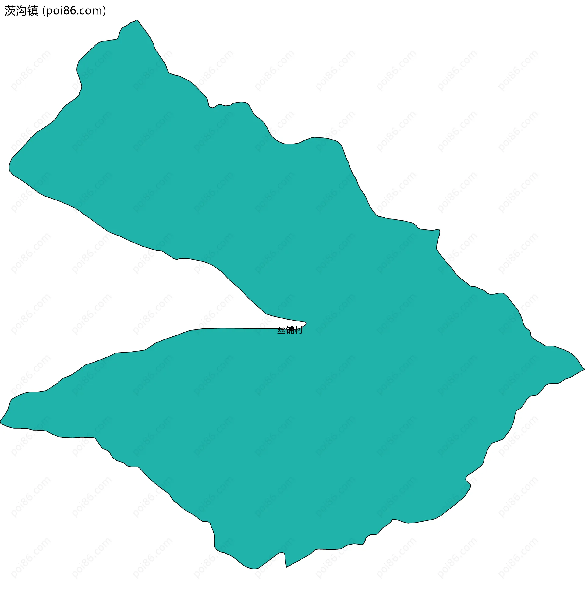 茨沟镇边界地图(五级行政区划)