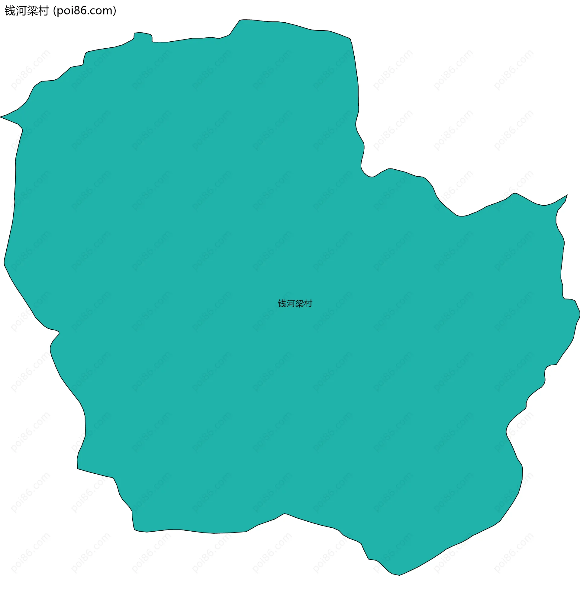 钱河梁村边界地图