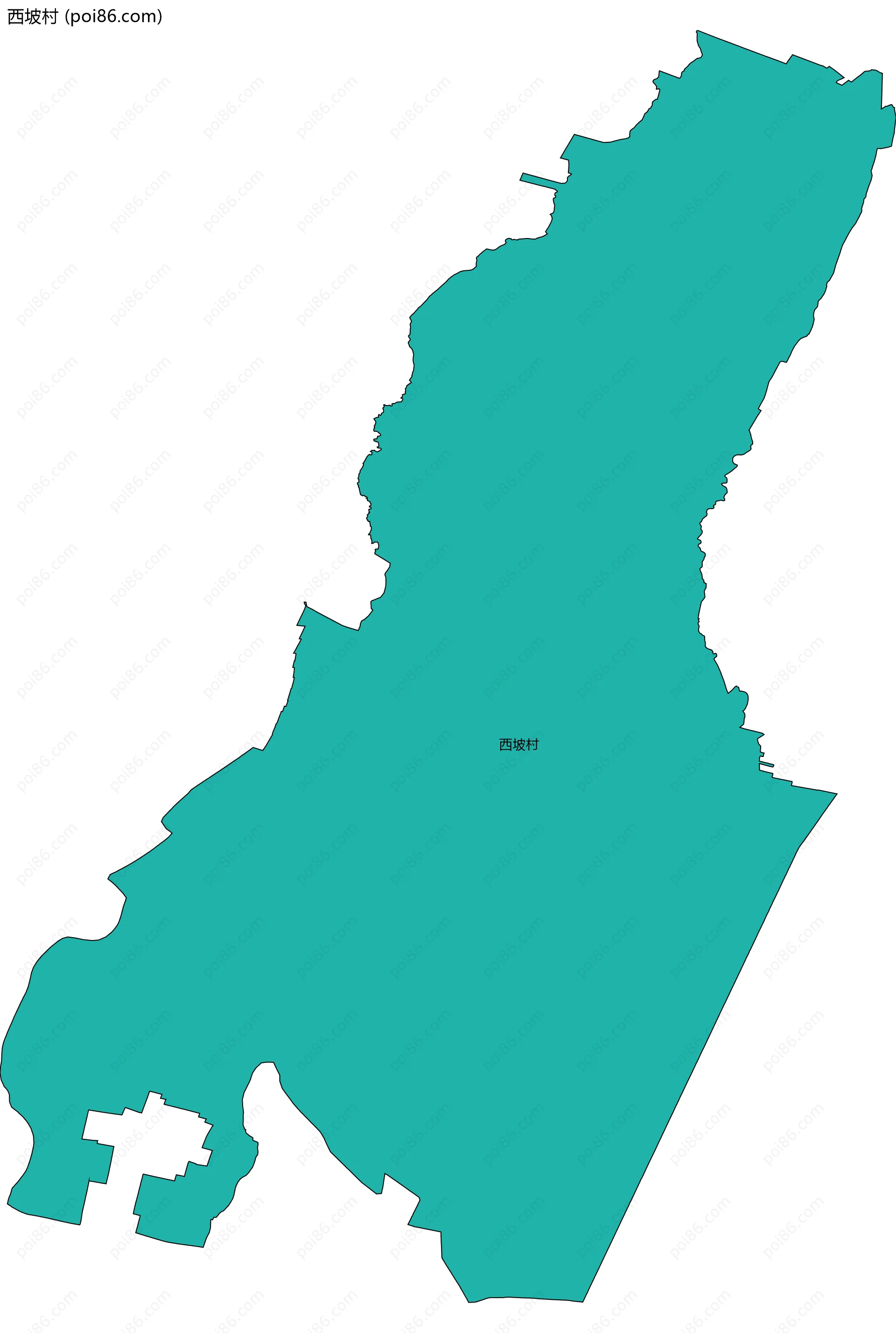 西坡村边界地图
