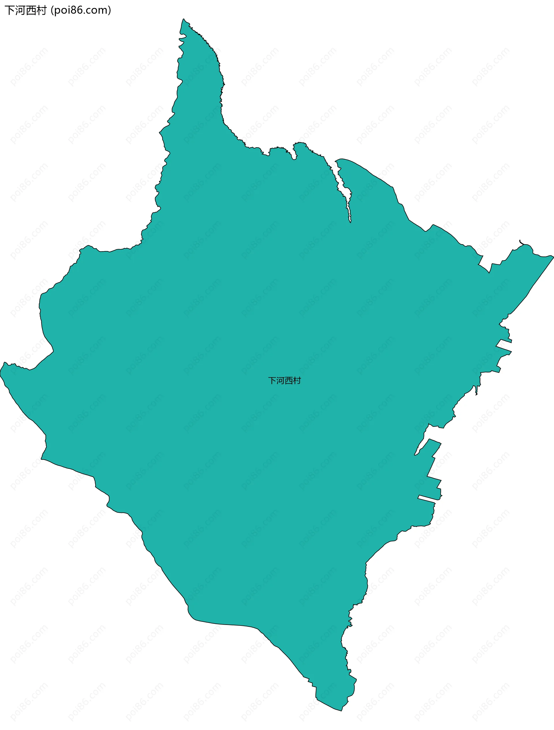 下河西村边界地图