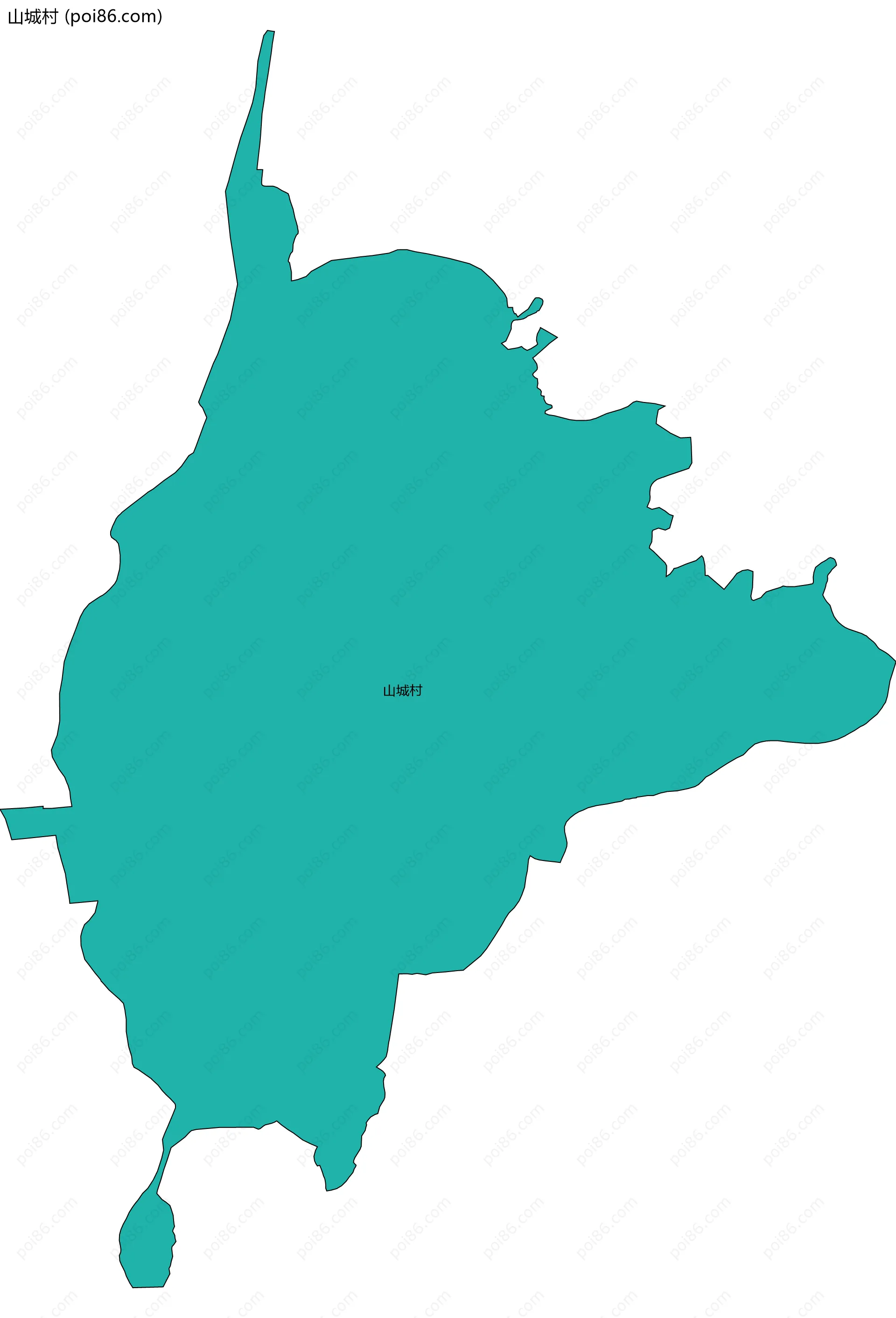 山城村边界地图