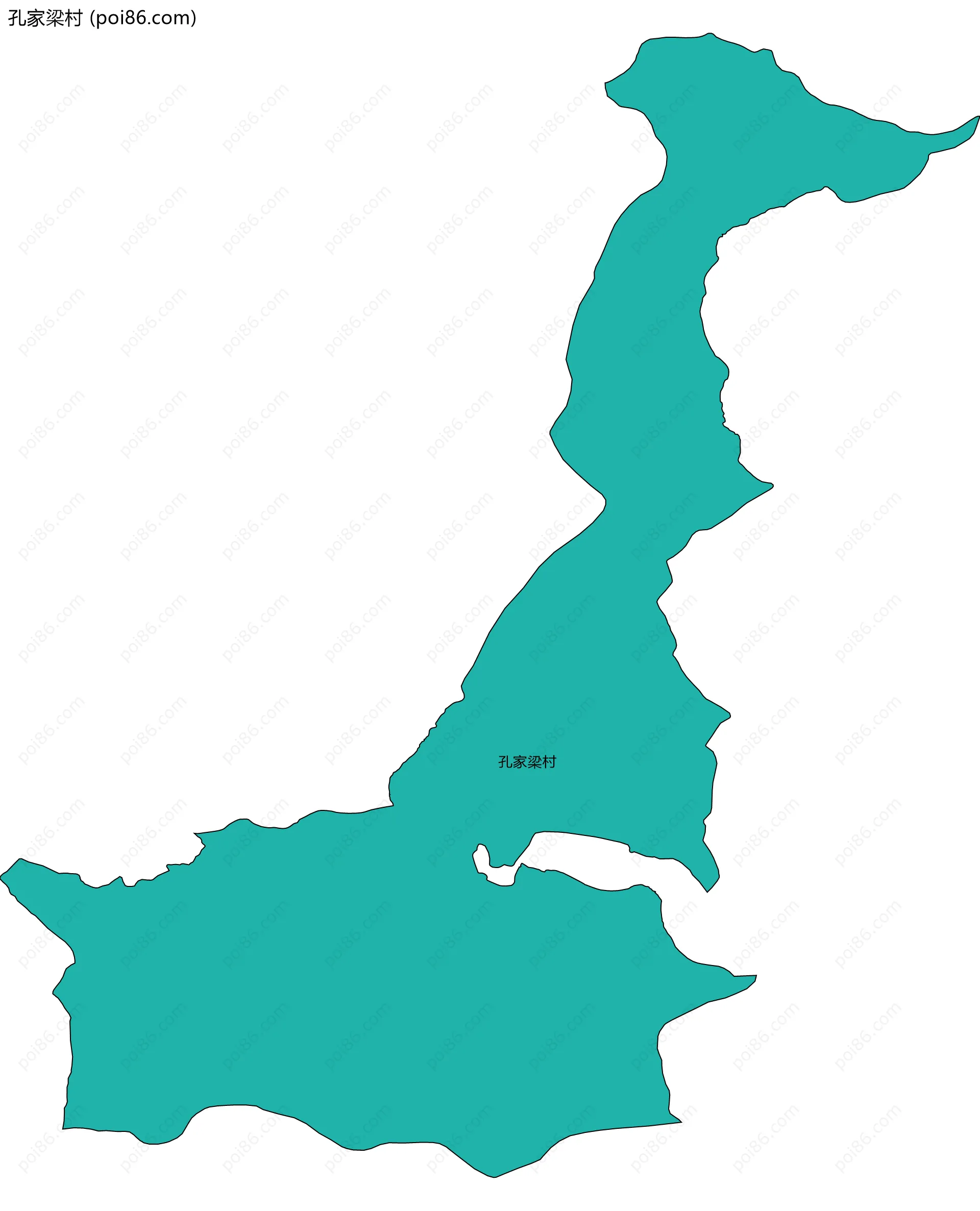 孔家梁村边界地图