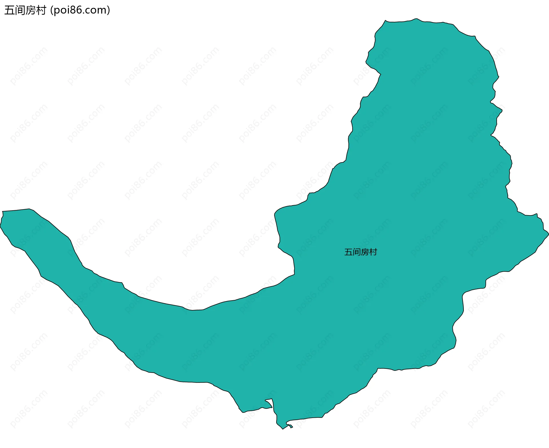 五间房村边界地图