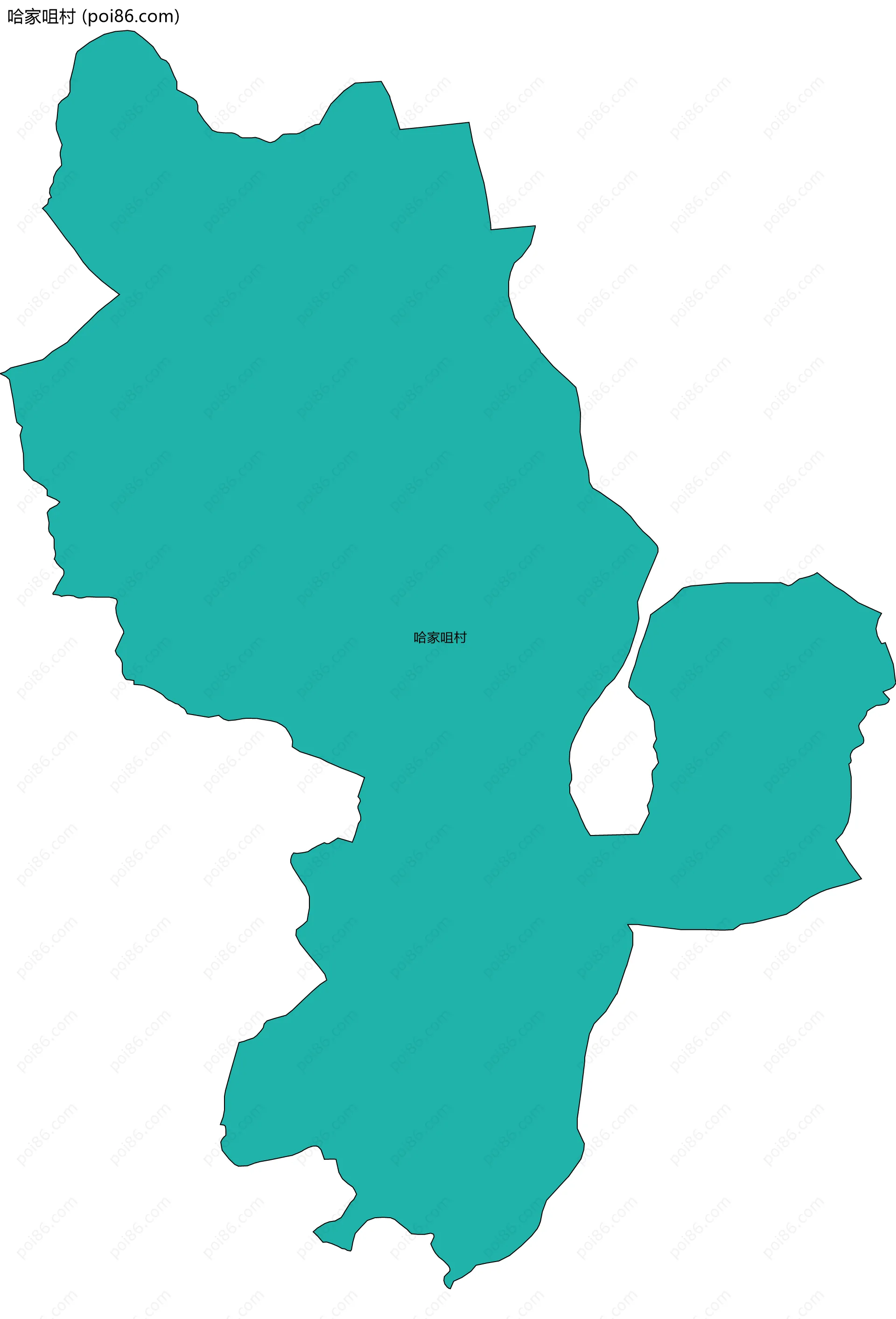 哈家咀村边界地图