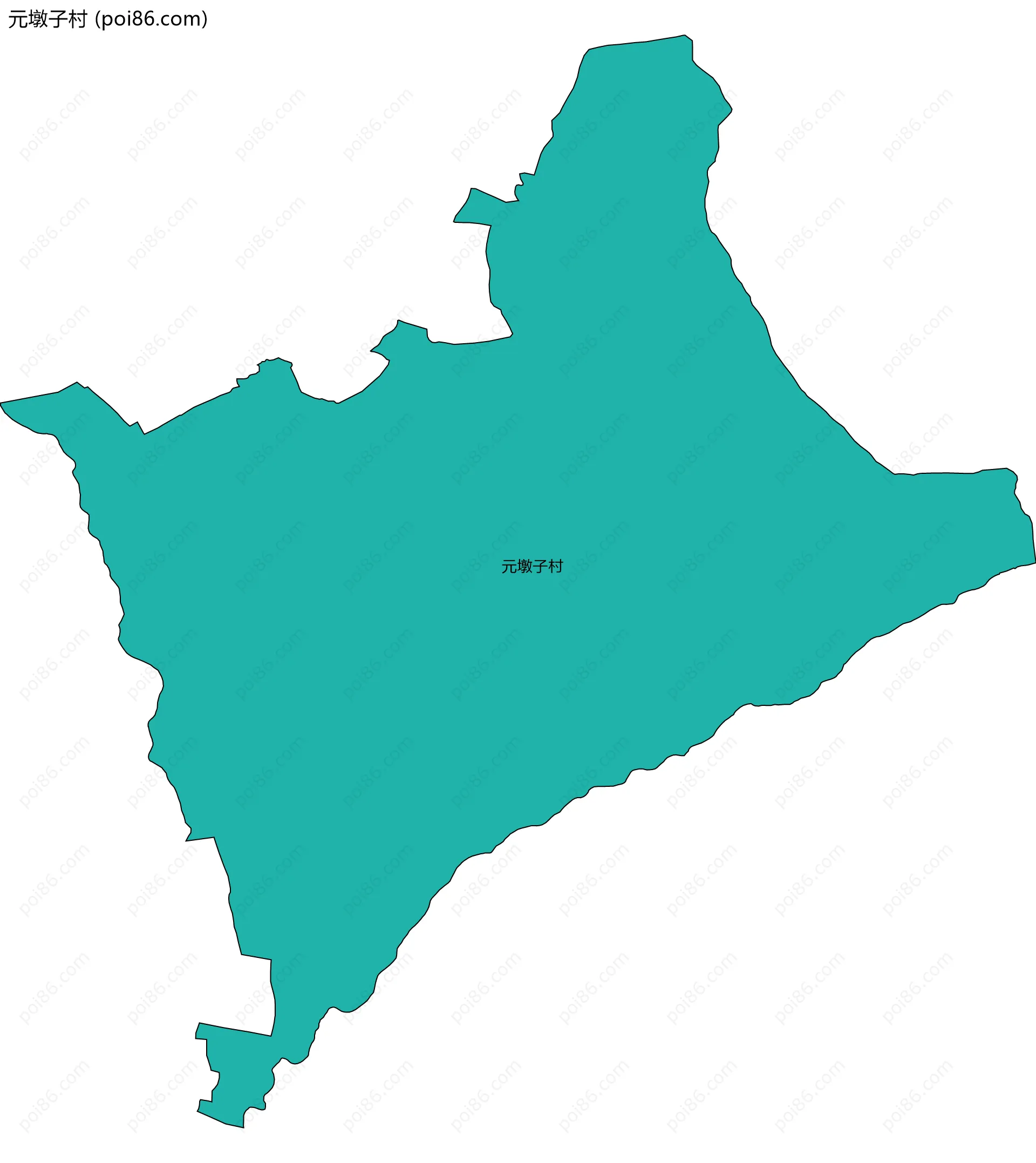 元墩子村边界地图