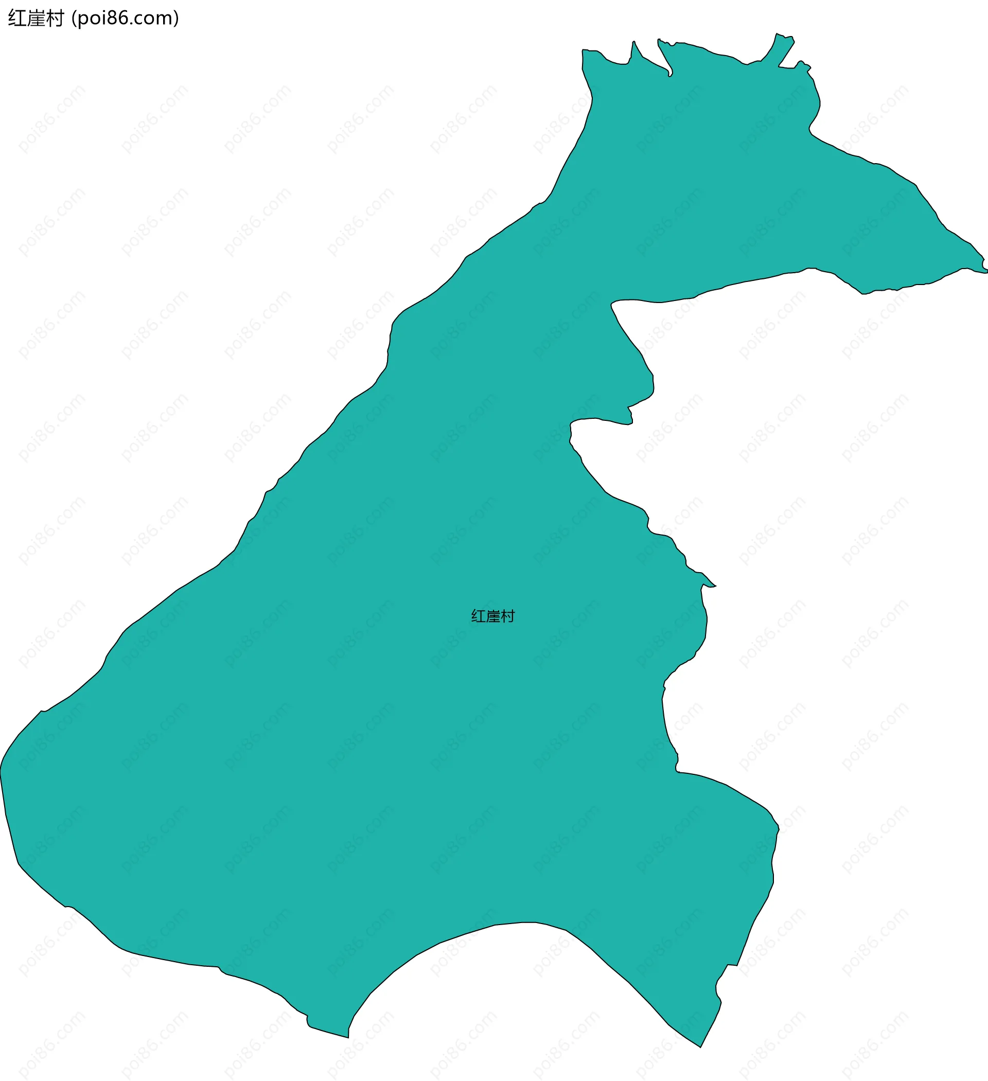 红崖村边界地图
