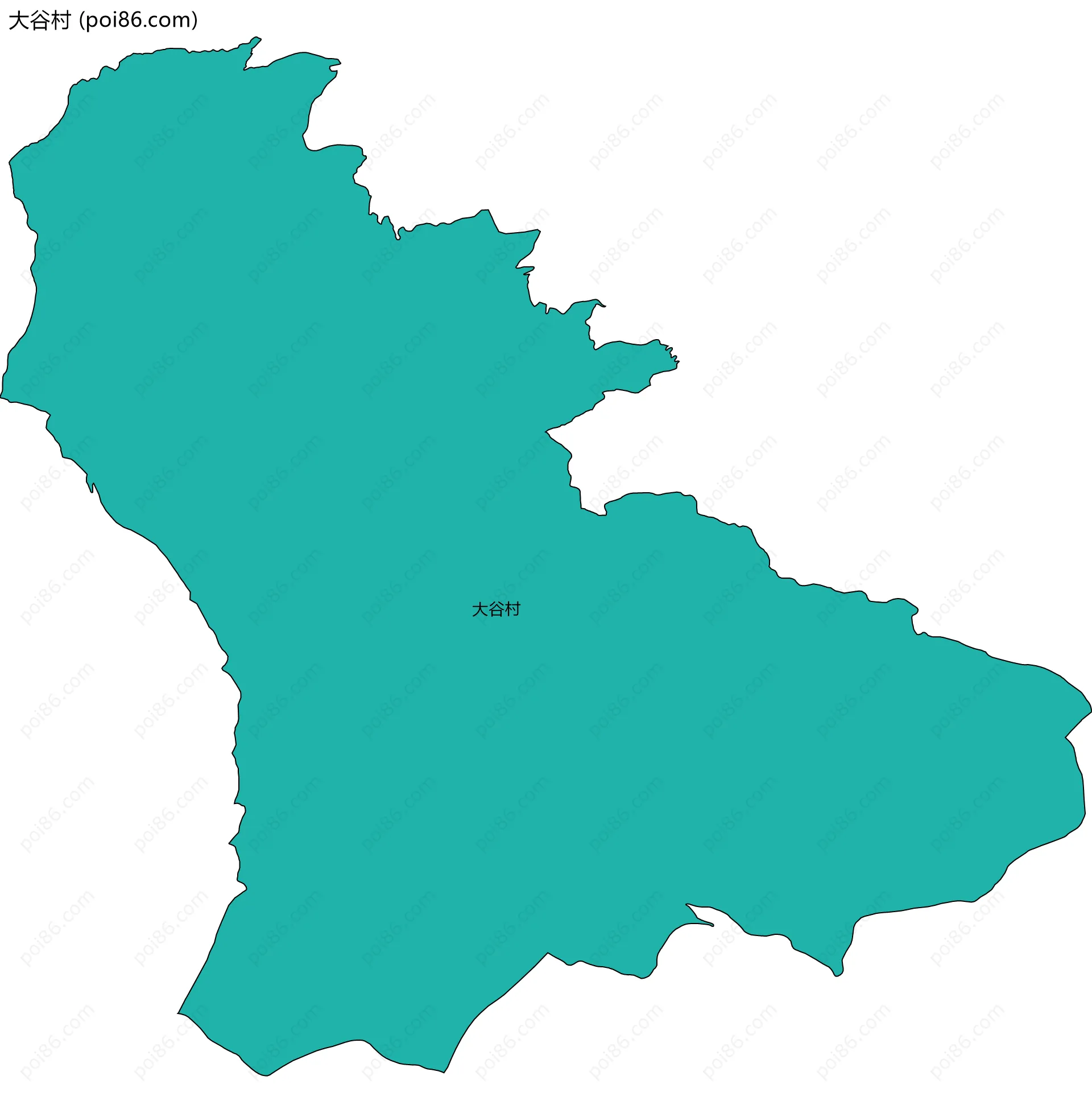 大谷村边界地图