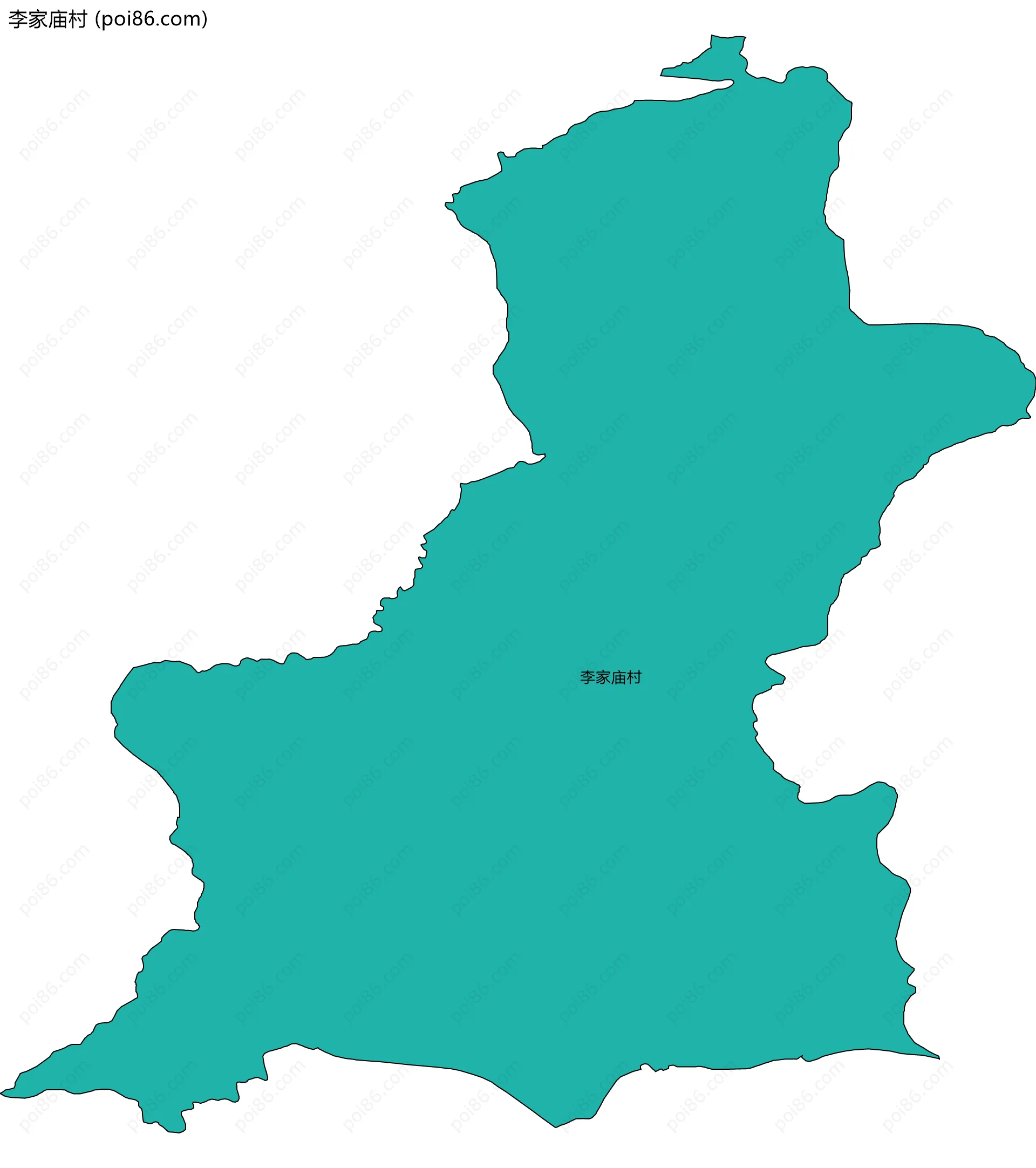 李家庙村边界地图
