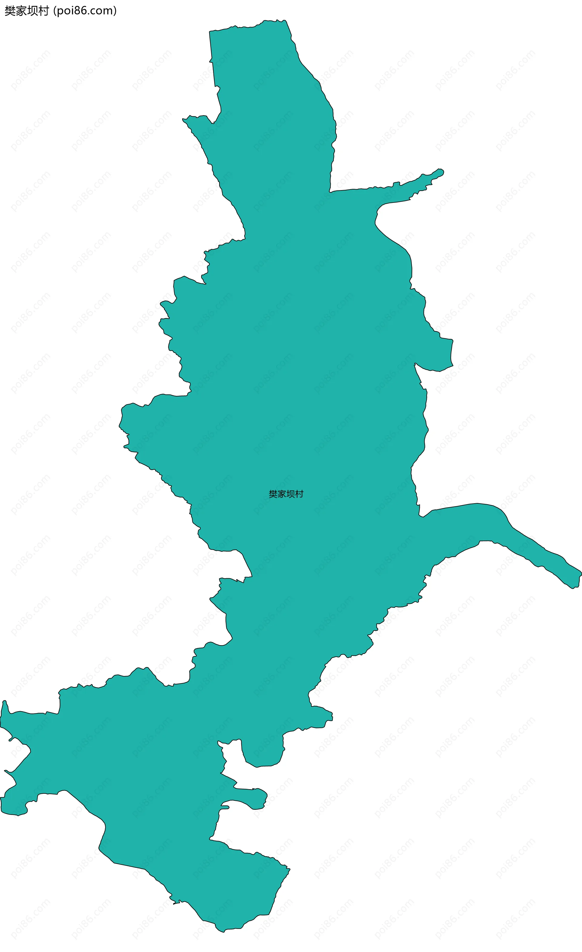 樊家坝村边界地图