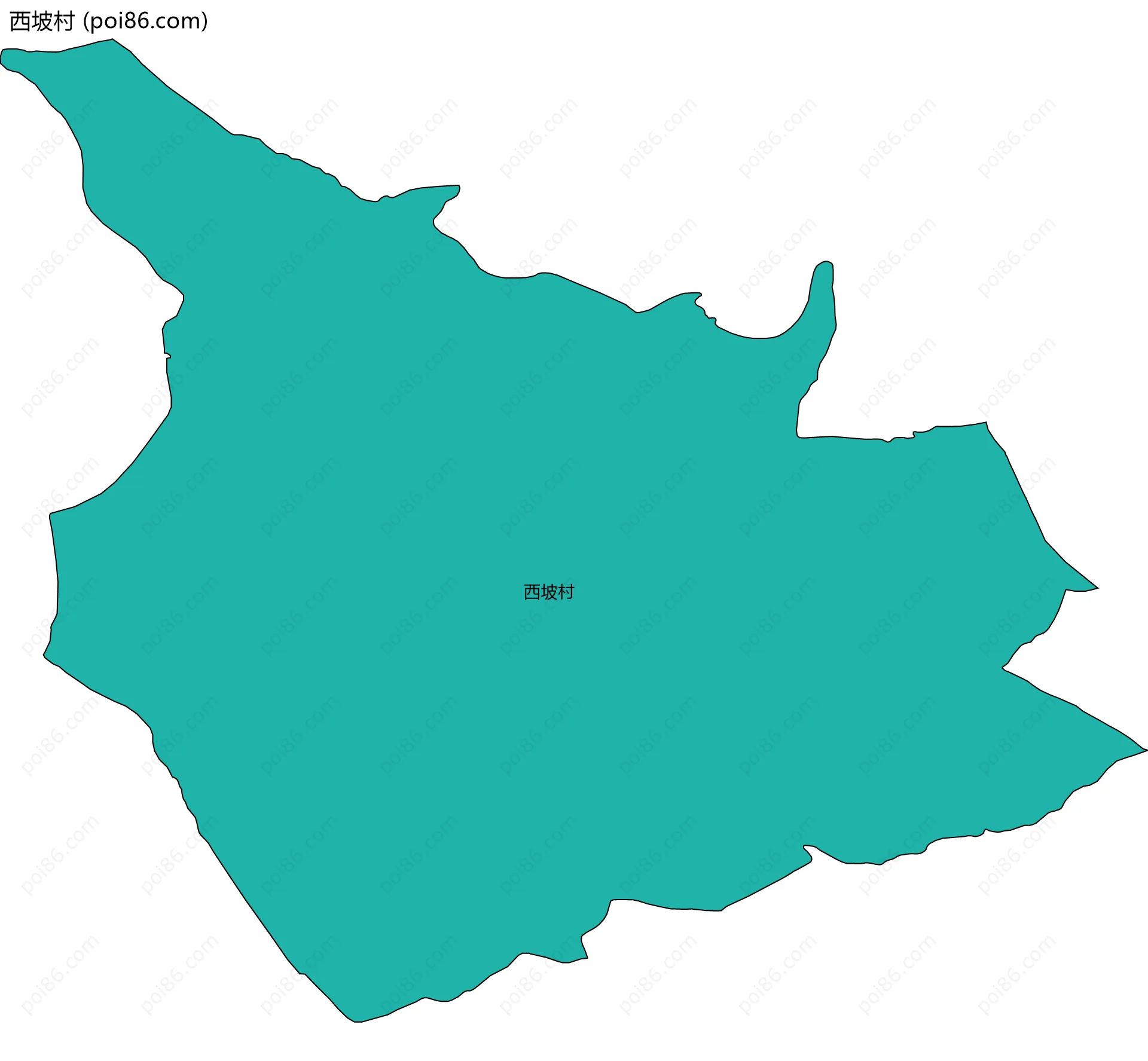 西坡村边界地图