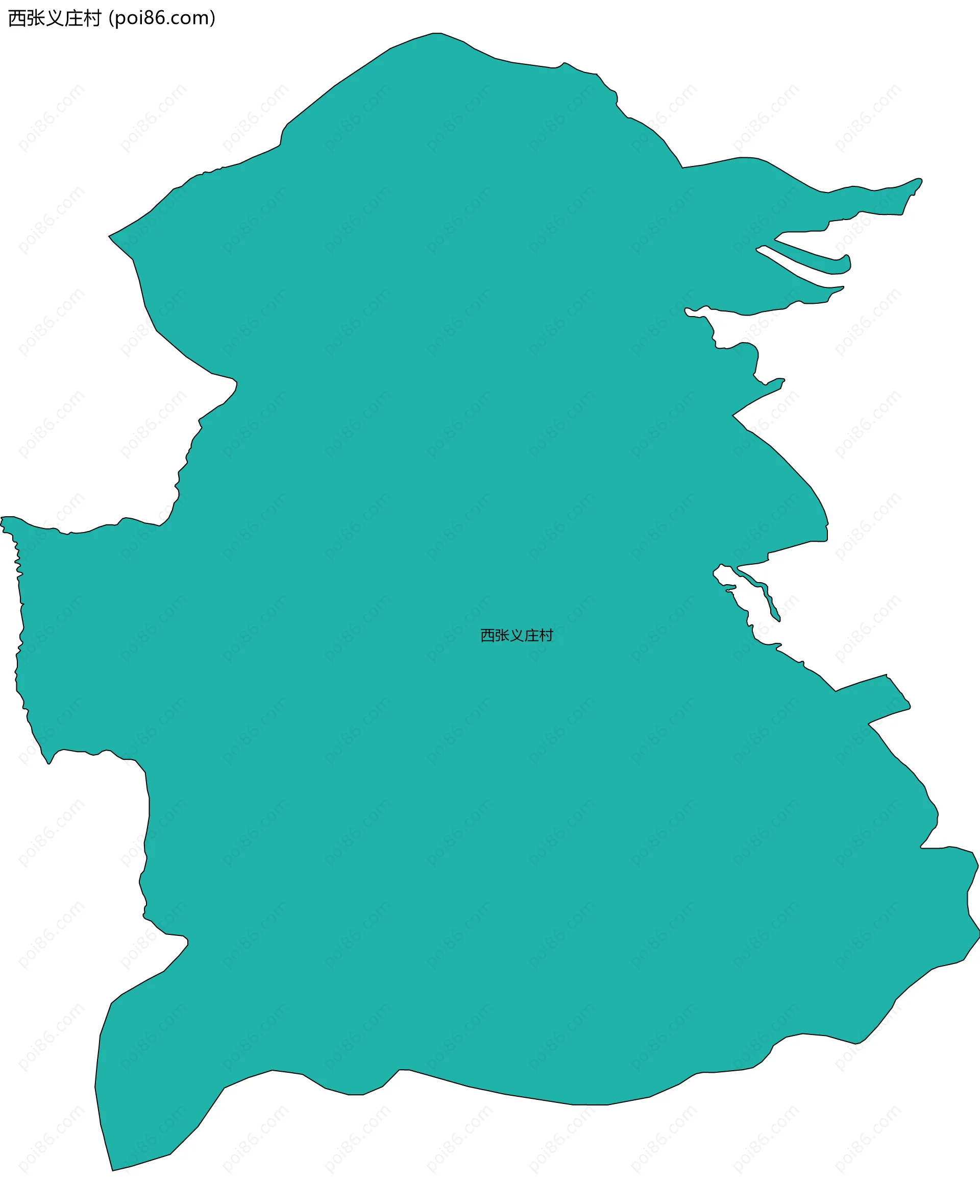 西张义庄村边界地图