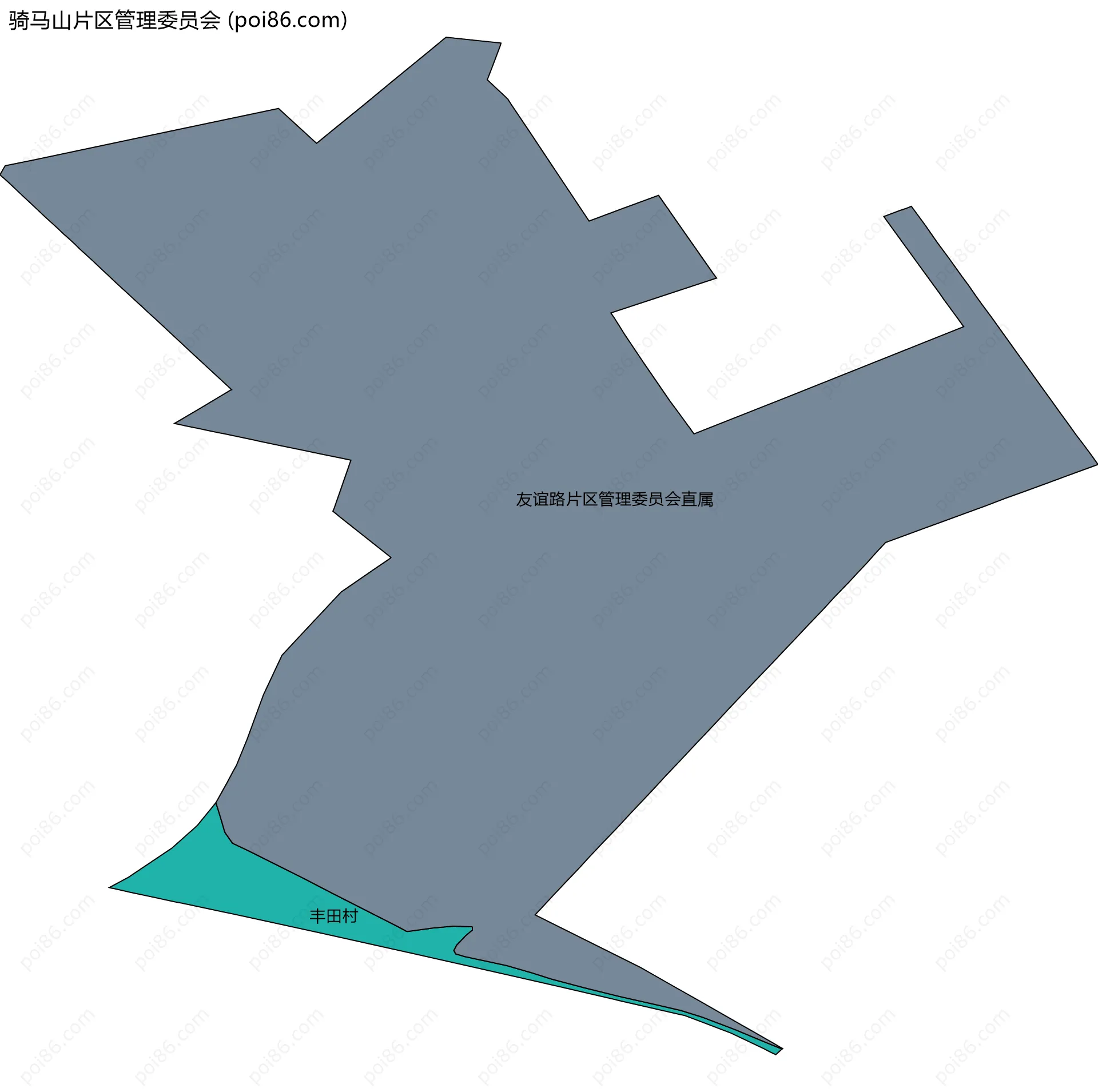 骑马山片区管理委员会边界地图(五级行政区划)