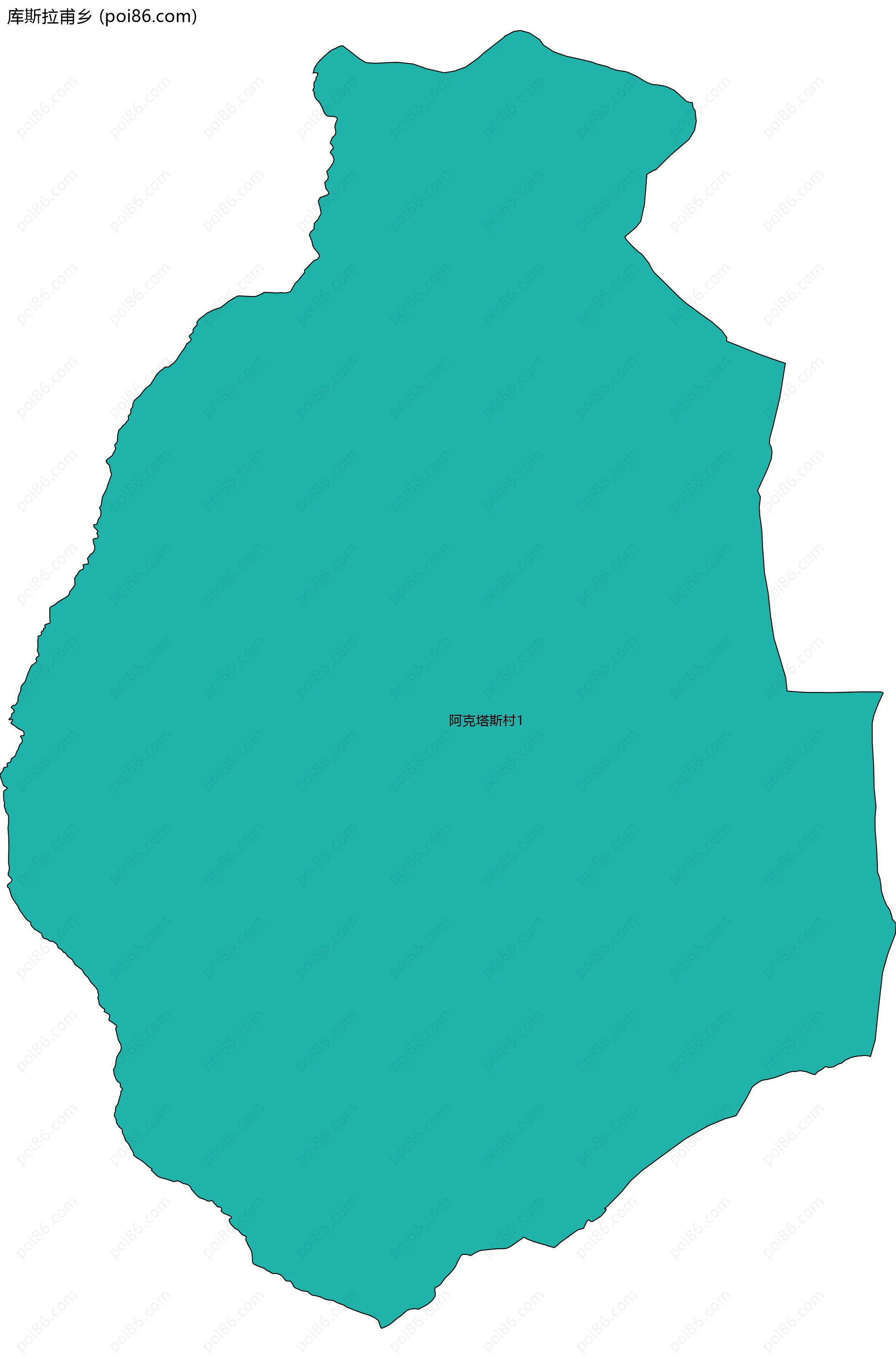 库斯拉甫乡边界地图(五级行政区划)