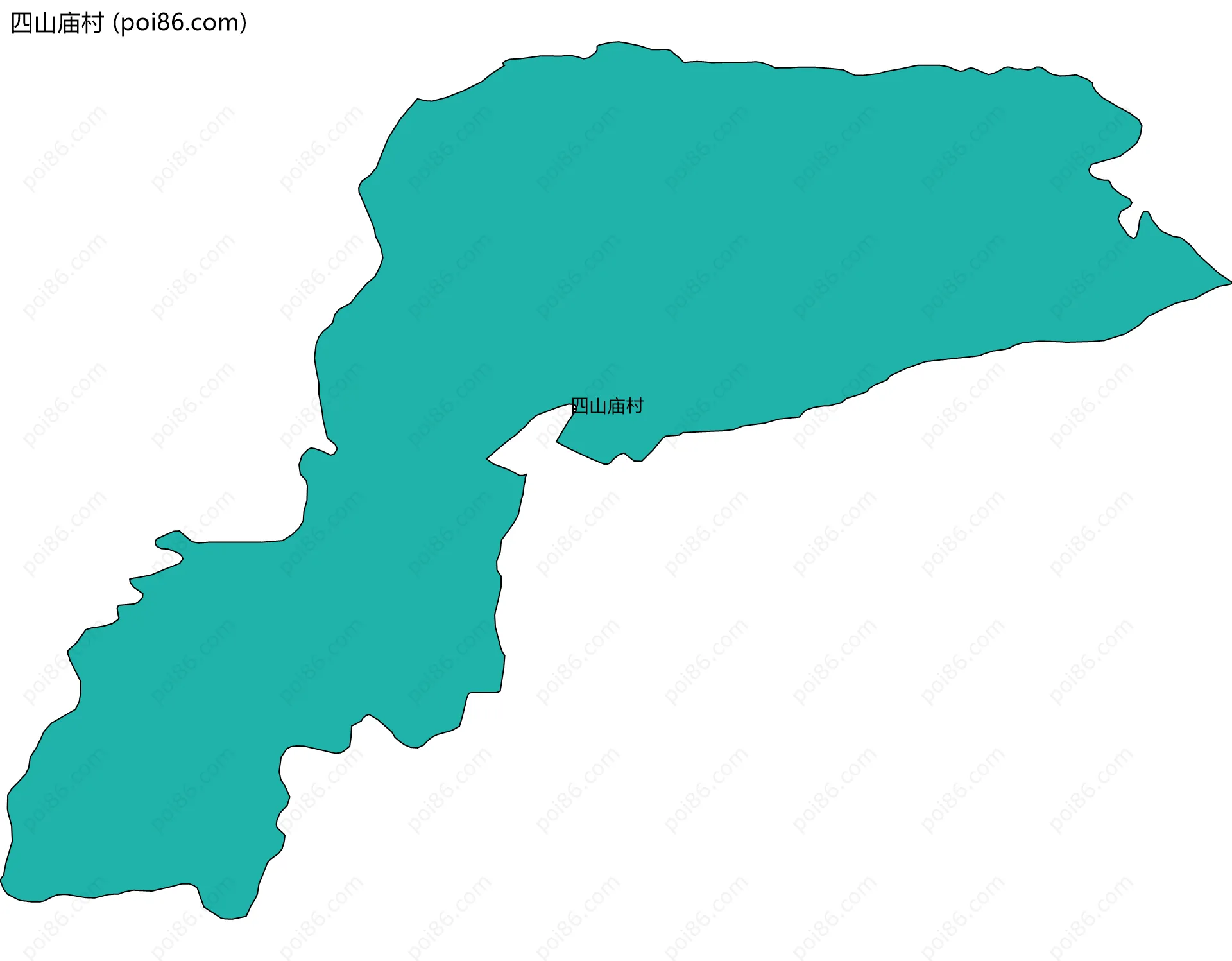 四山庙村边界地图