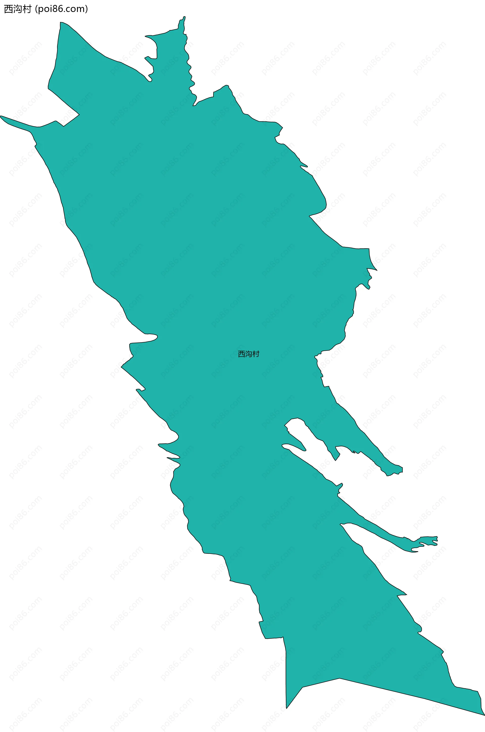 西沟村边界地图