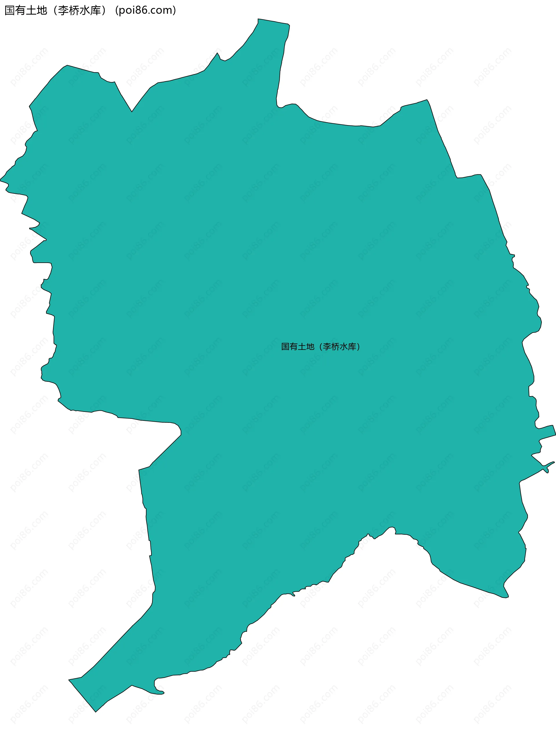 国有土地（李桥水库）边界地图