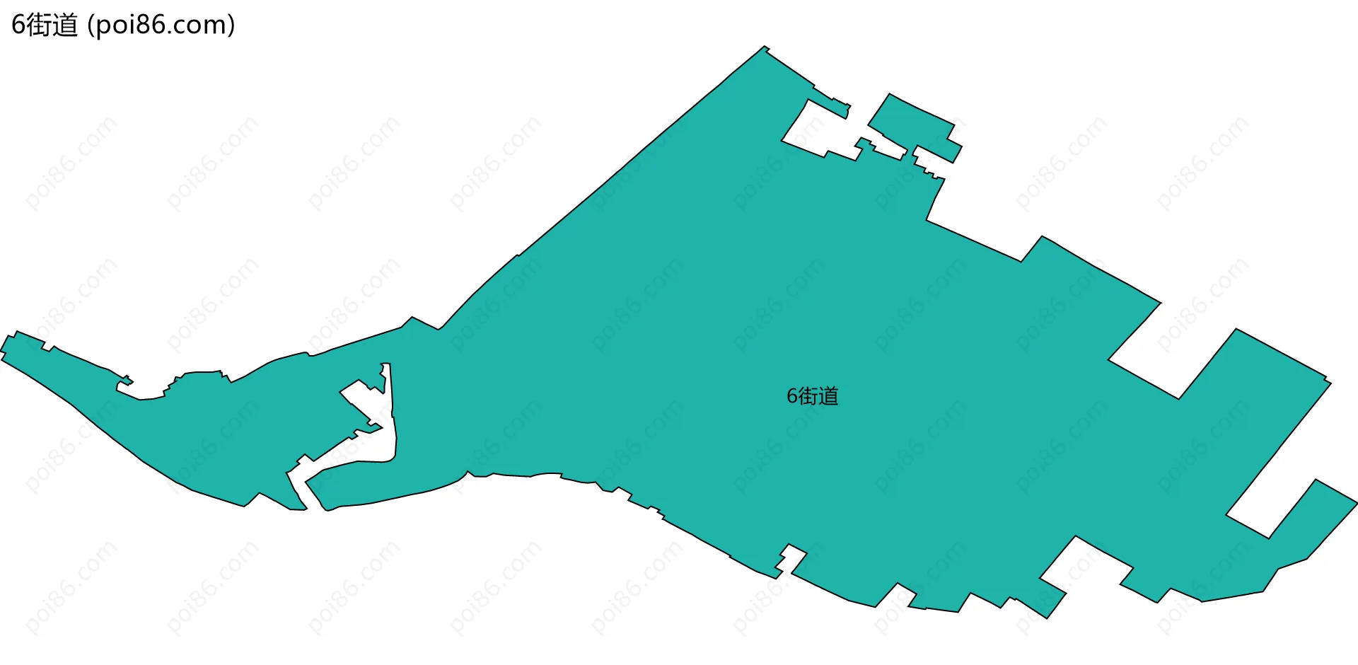 6街道边界地图
