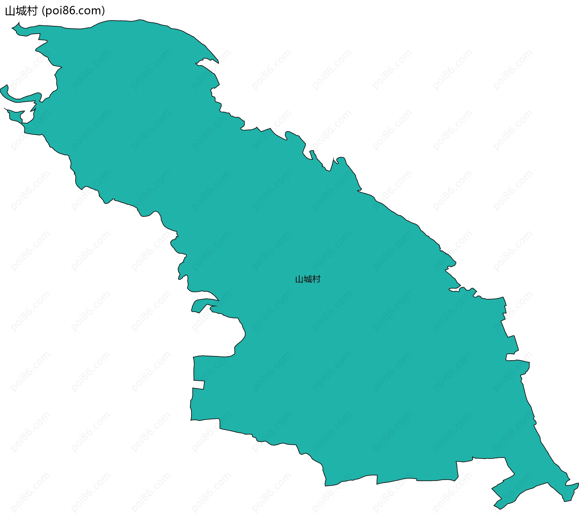 山城村边界地图