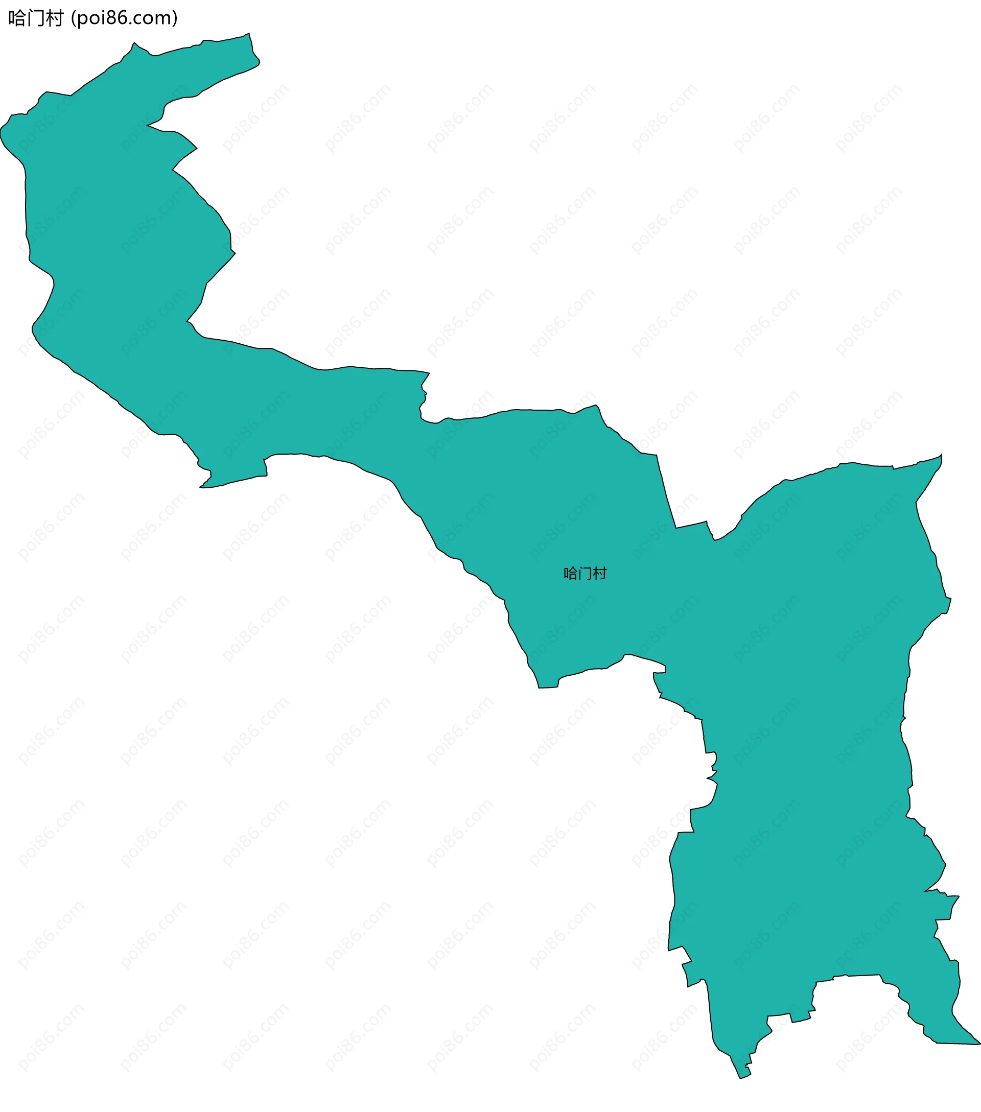 哈门村边界地图