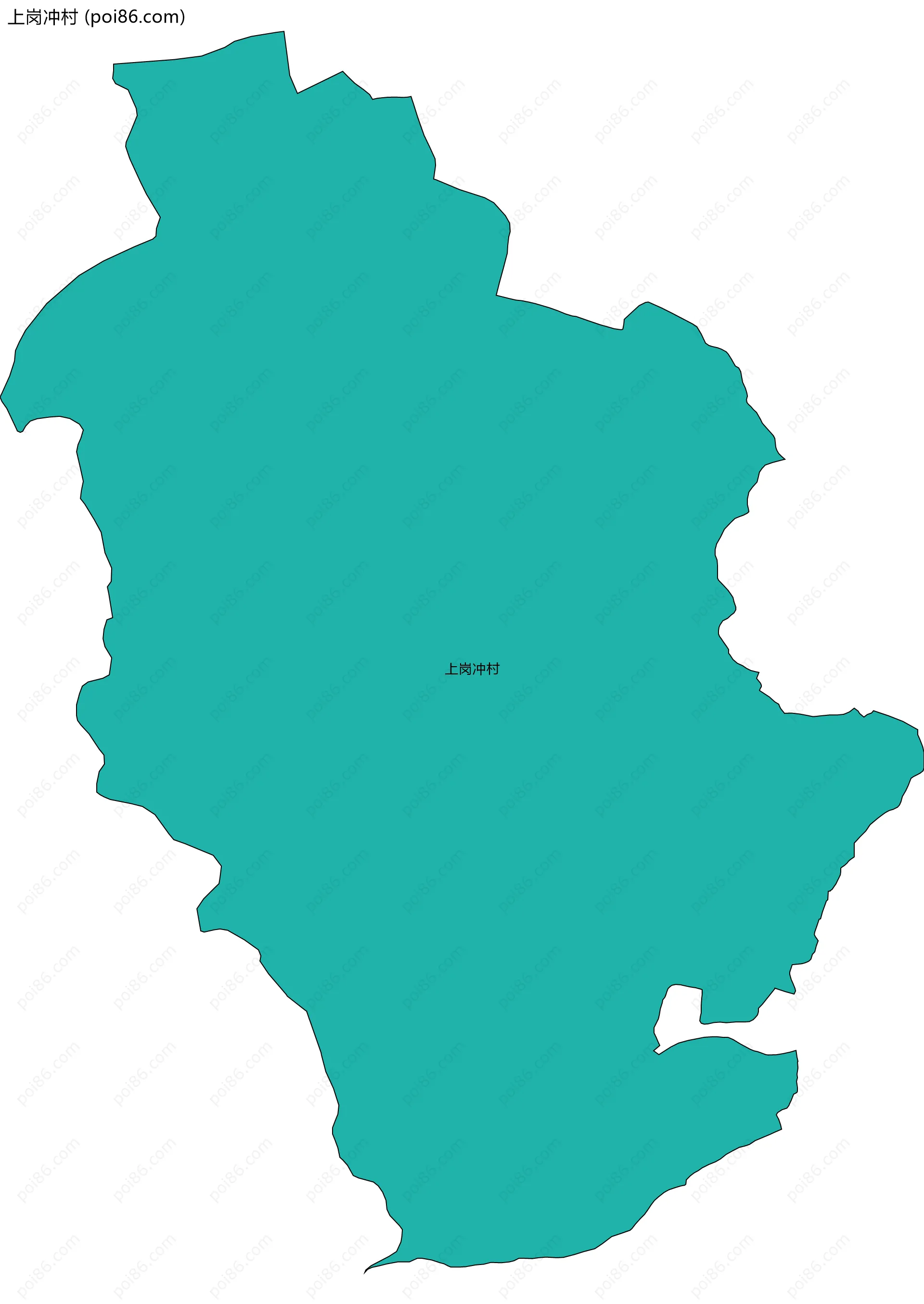 上岗冲村边界地图