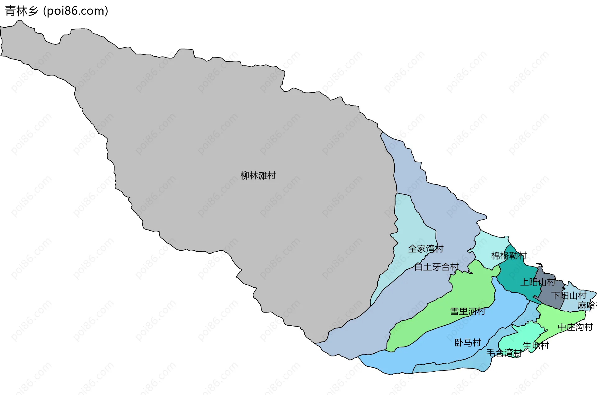 青林乡边界地图(五级行政区划)