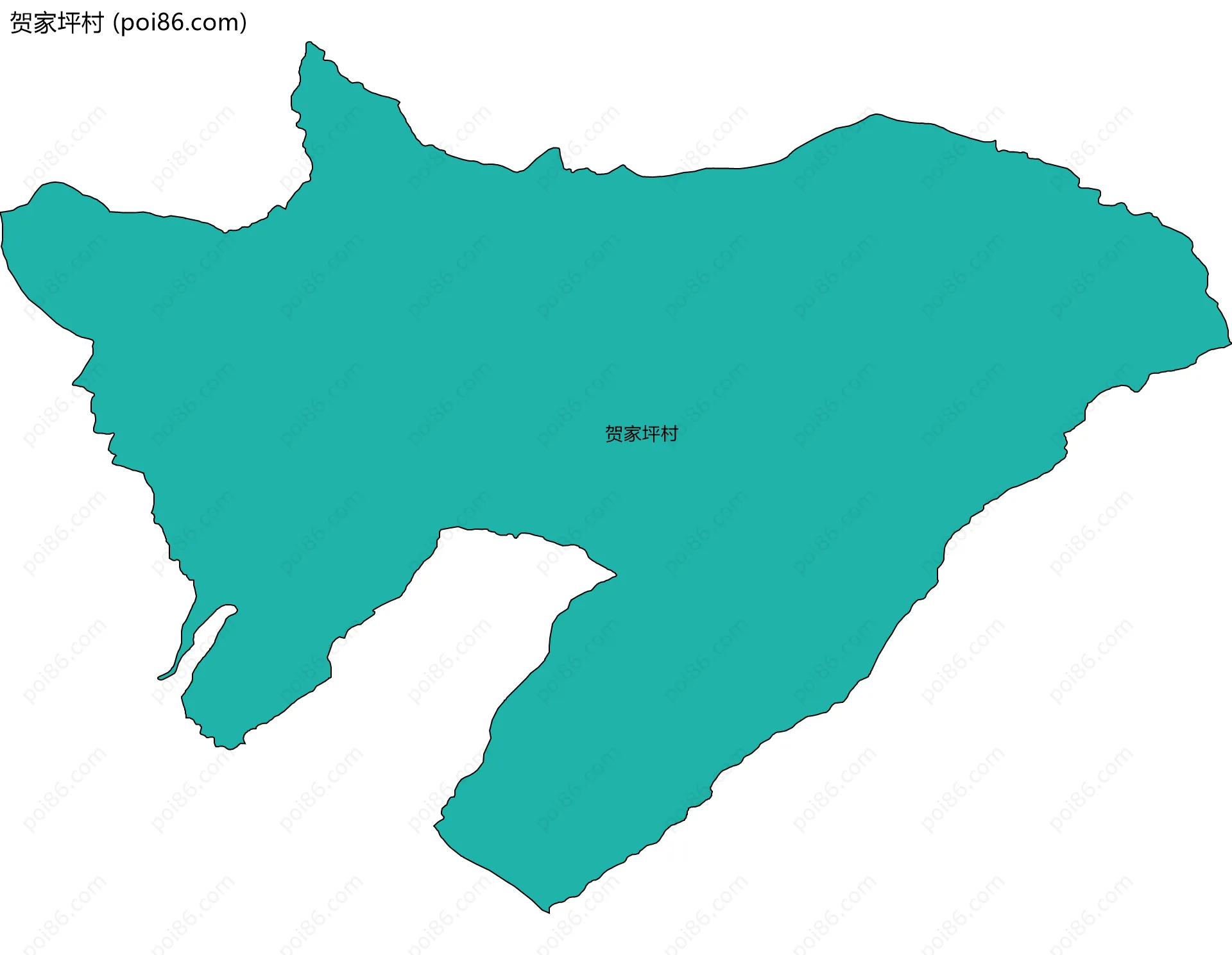 贺家坪村边界地图