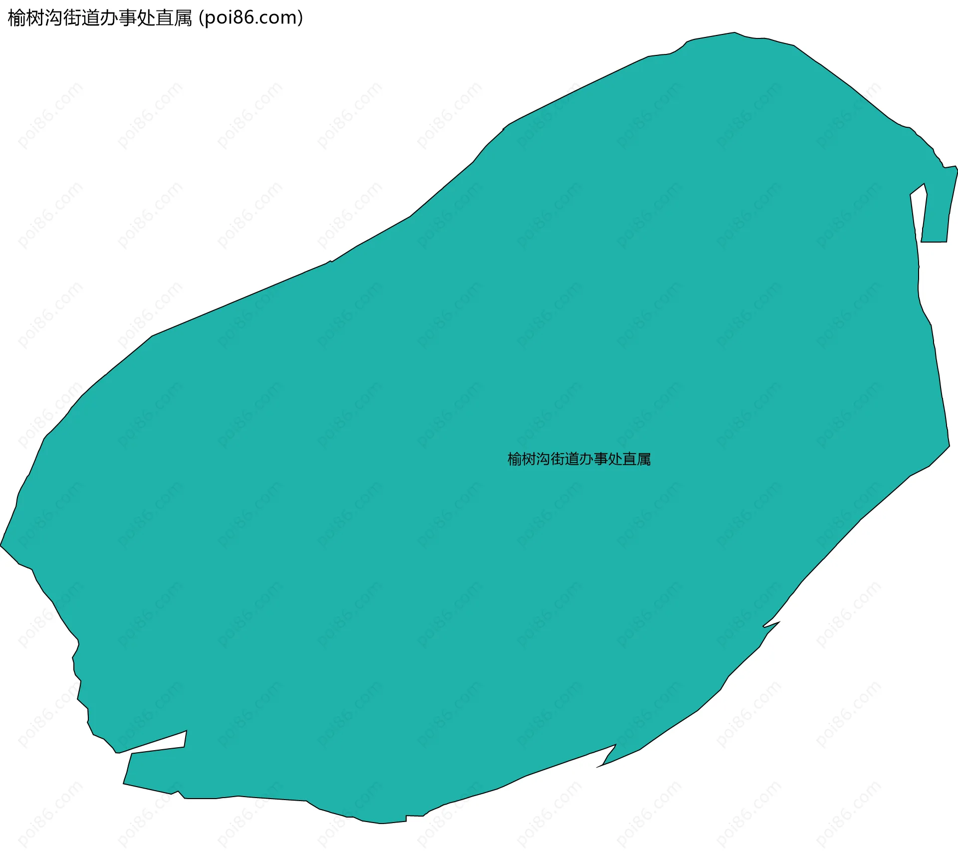 榆树沟街道办事处直属边界地图