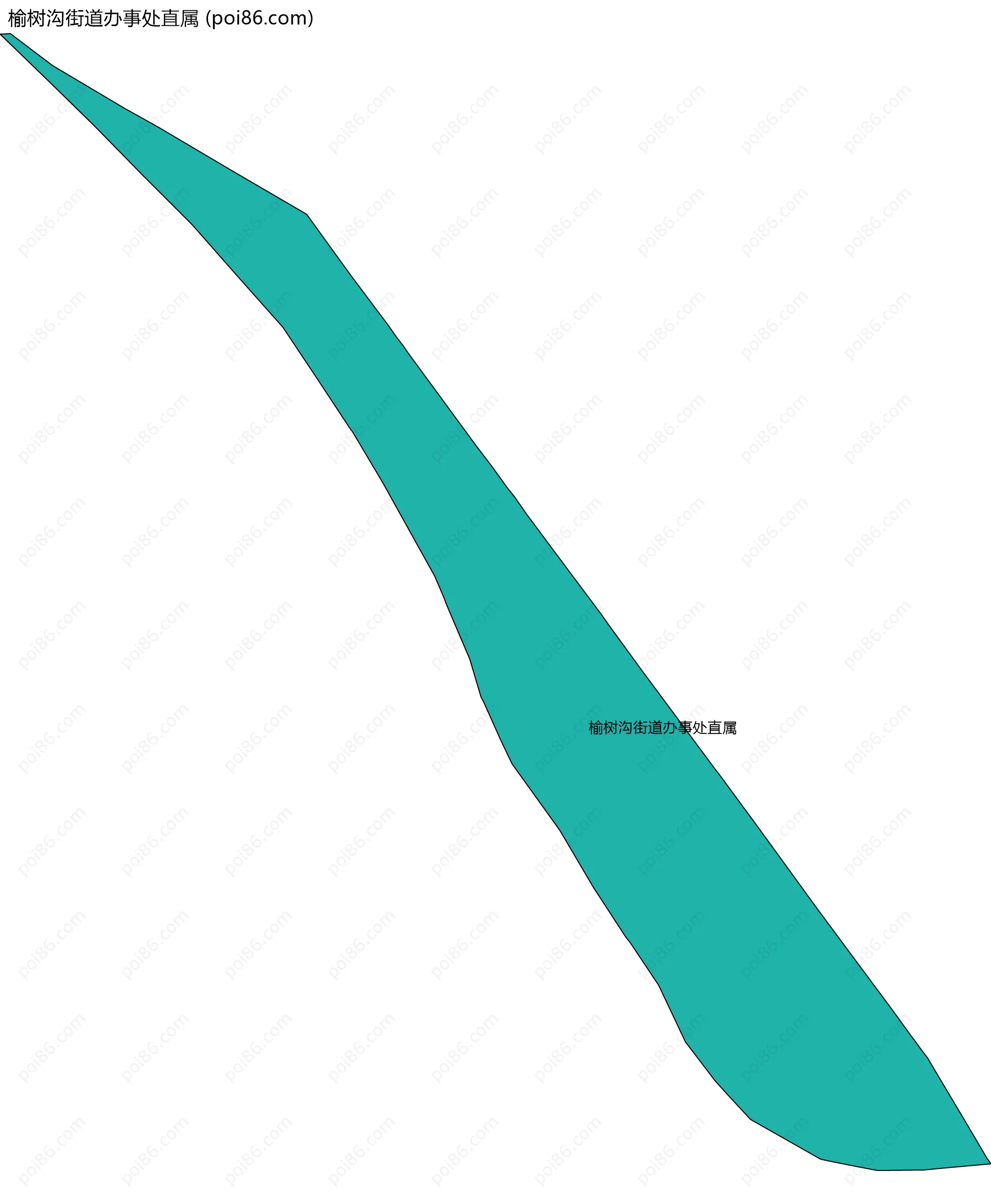 榆树沟街道办事处直属边界地图