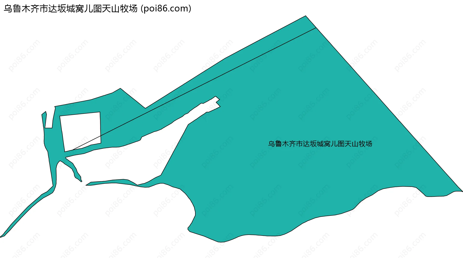 乌鲁木齐市达坂城窝儿图天山牧场边界地图