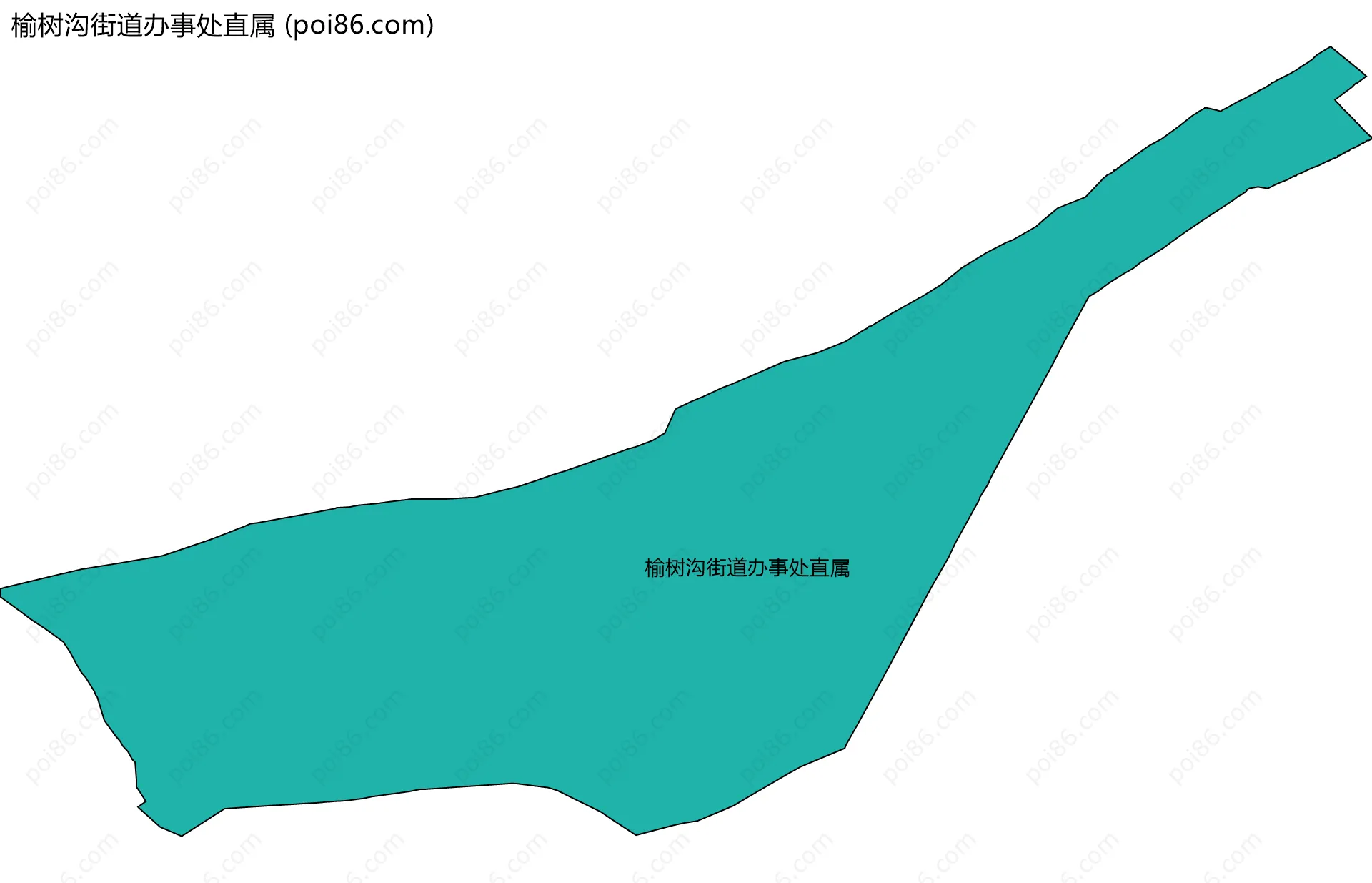 榆树沟街道办事处直属边界地图