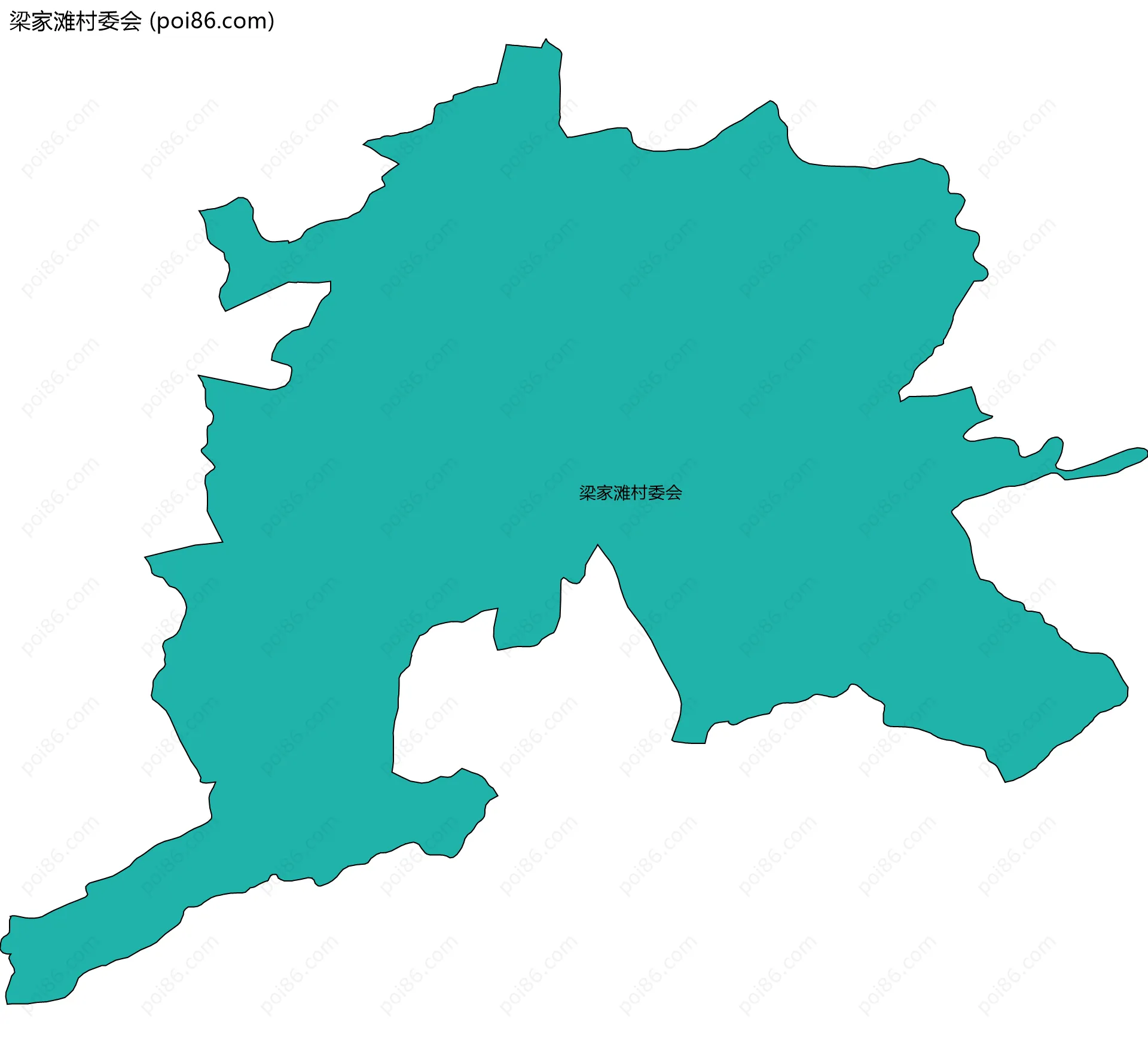 梁家滩村委会边界地图