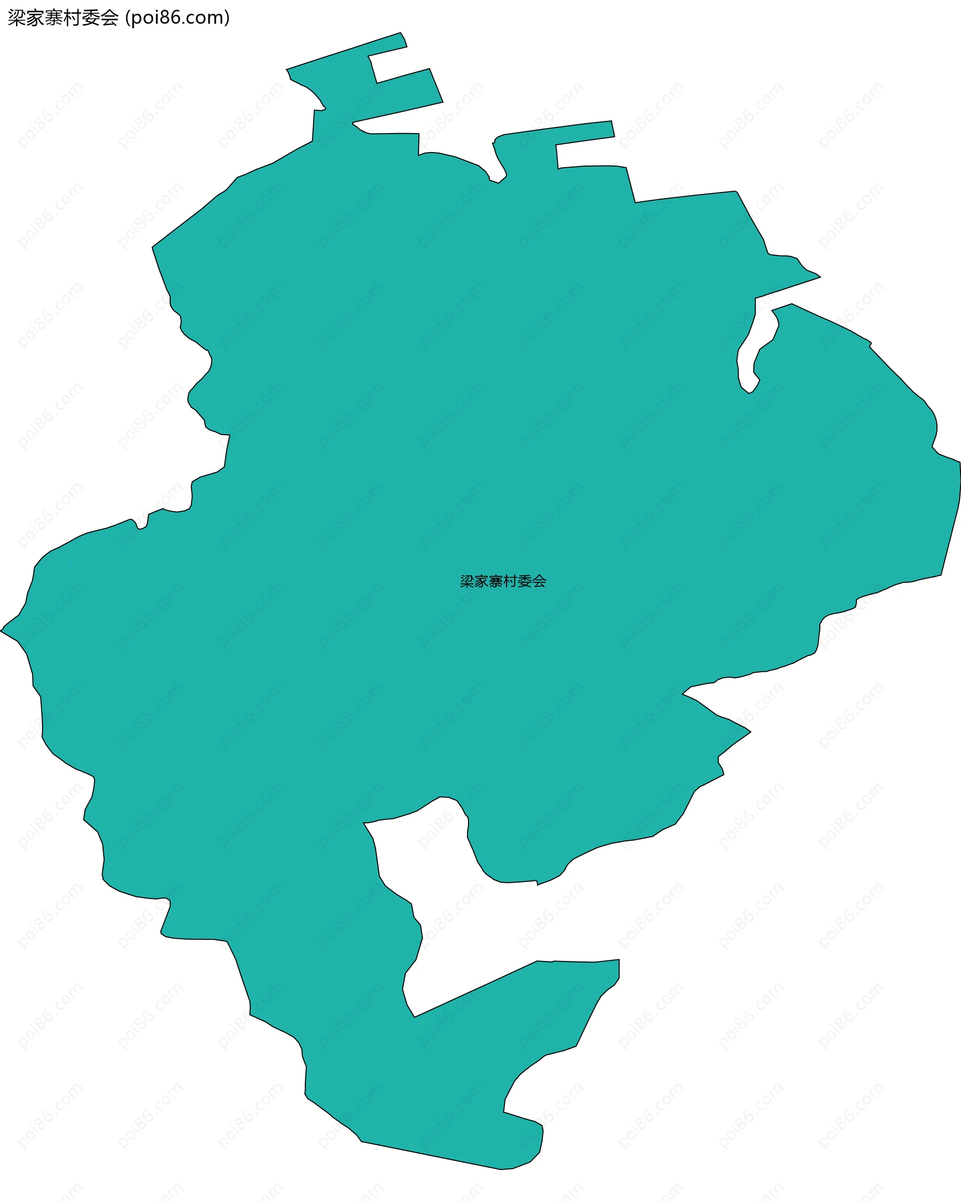 梁家寨村委会边界地图