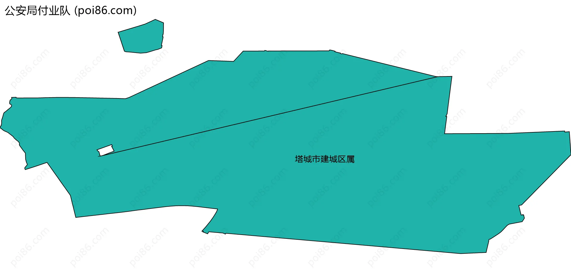 公安局付业队边界地图(五级行政区划)